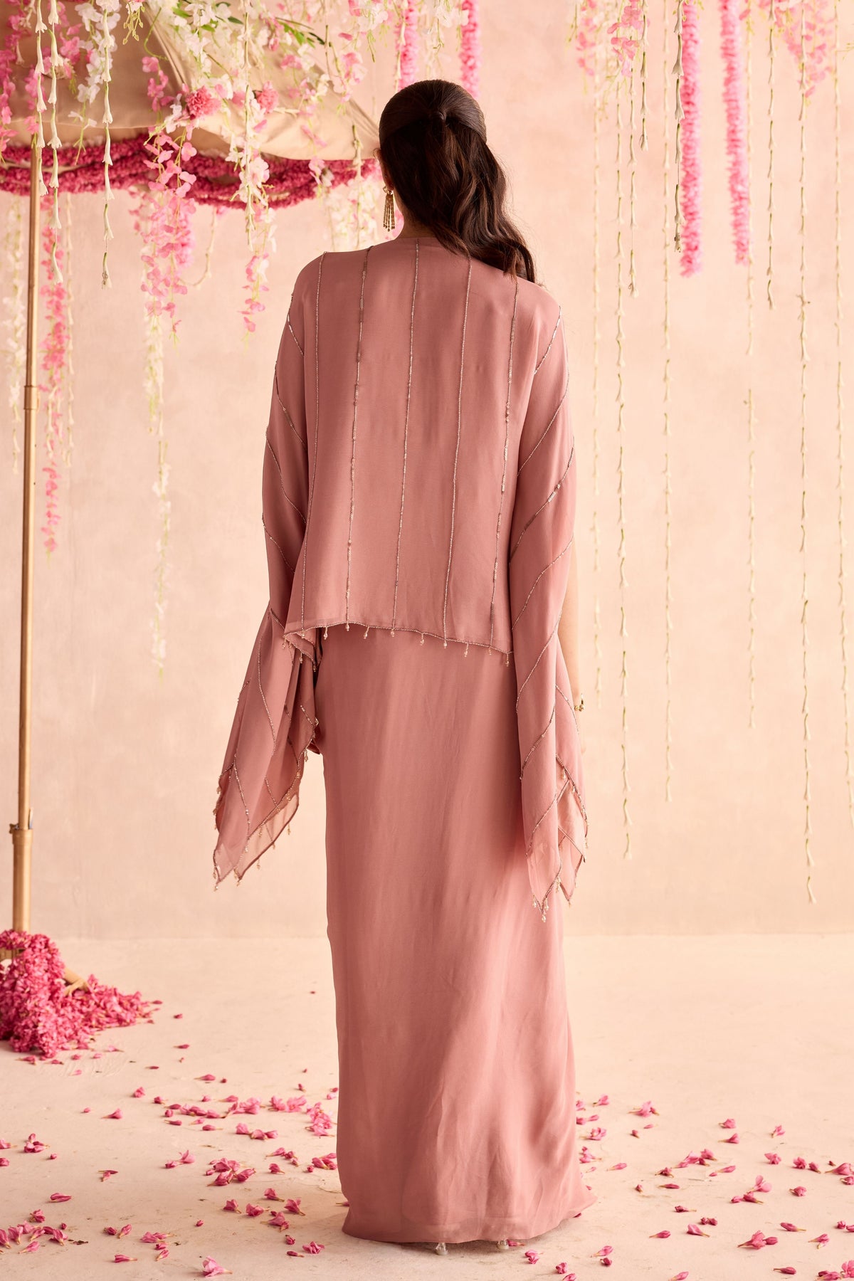 Flora Kaftan with Drape Skirt