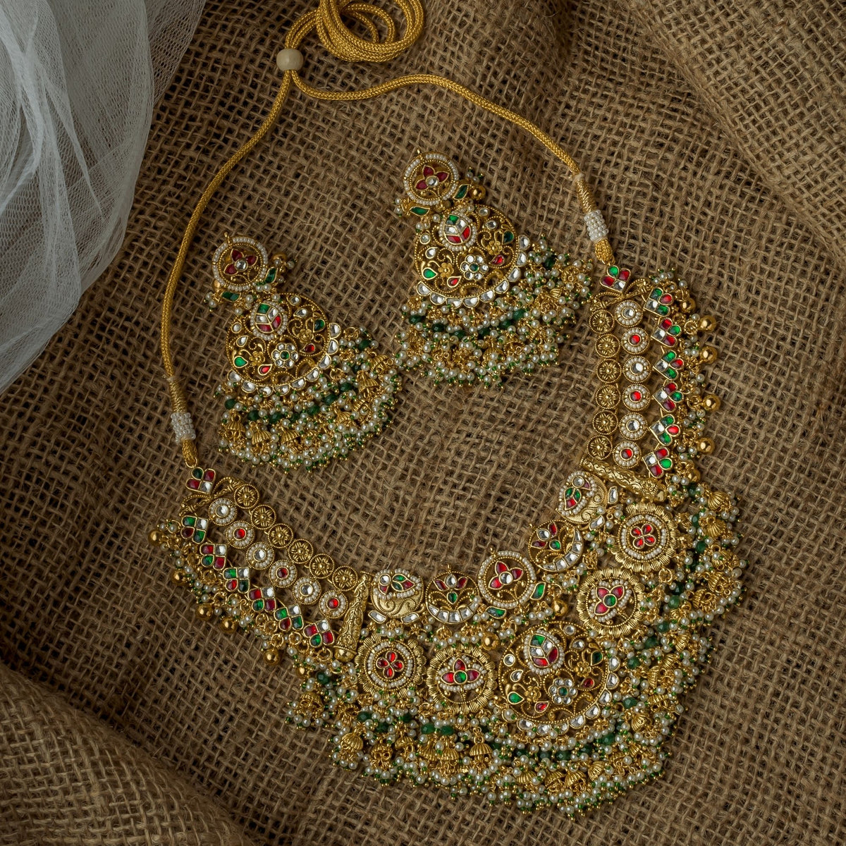 Multicolored Gold Plated Necklace Set