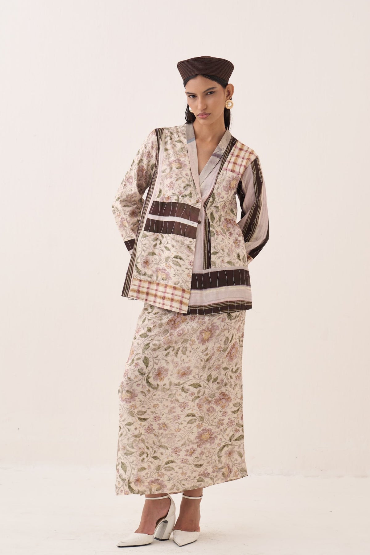 Patchwork Jacket Set