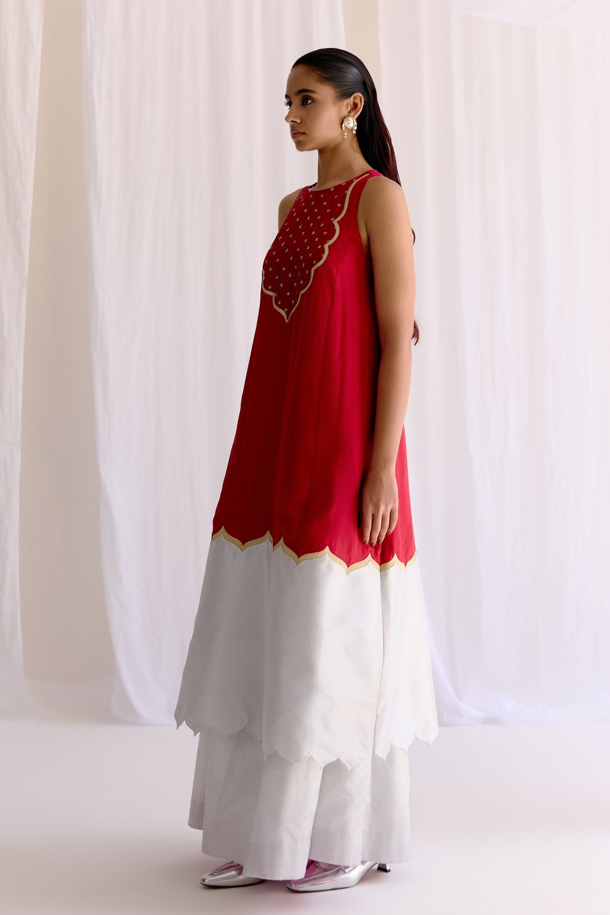Bandani Jaigarh Kurta With Sharara Pants