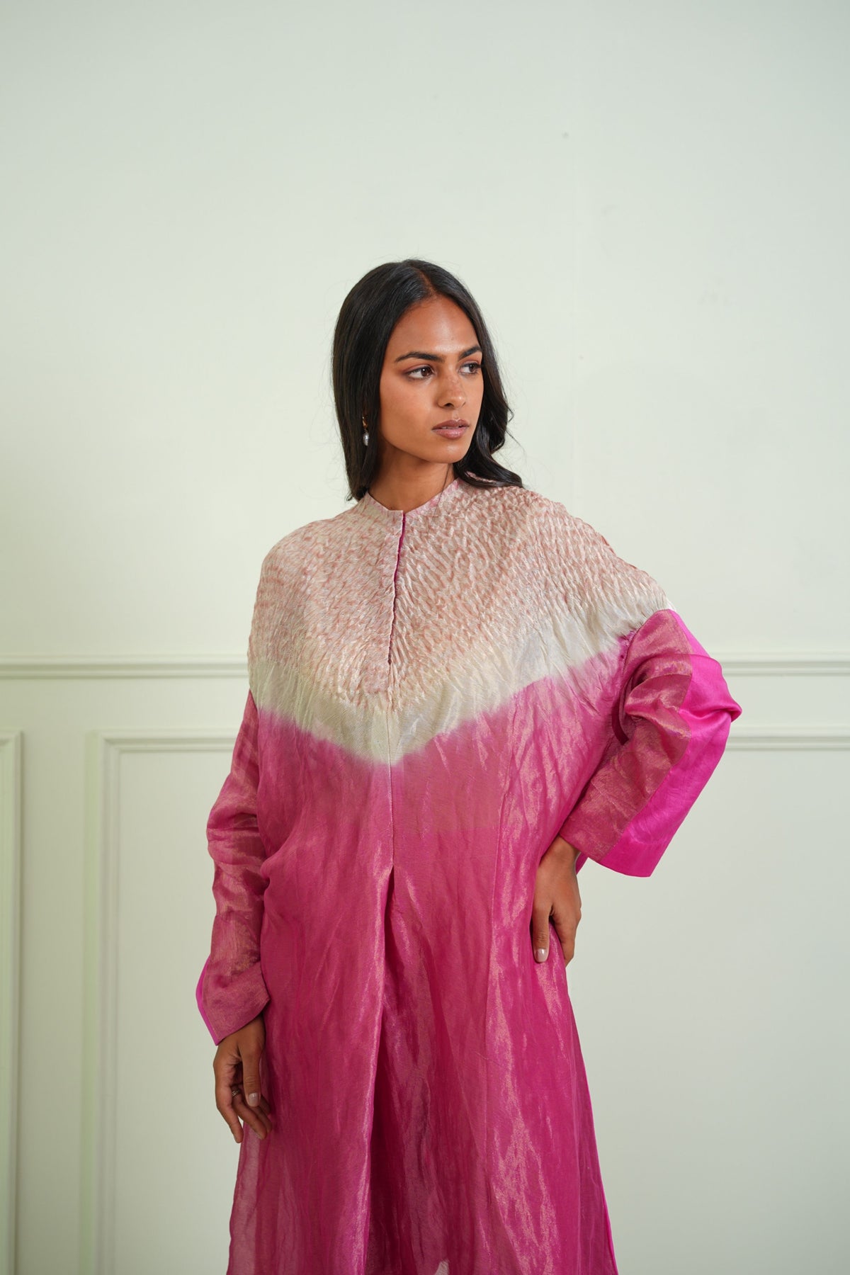 Pink Shibori Tissue Tunic
