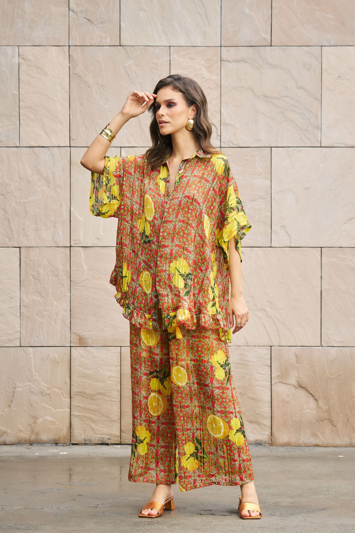 Citrus Breeze Palazzo Set