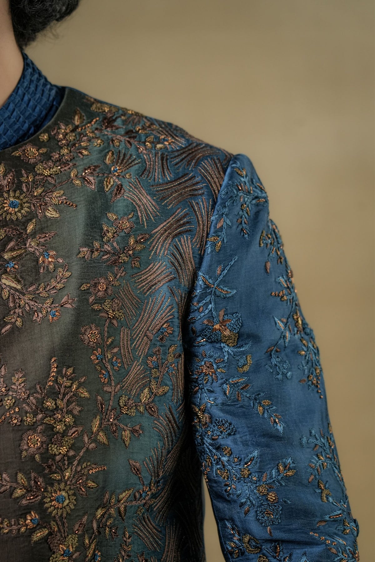 Teal &amp; Brown Short Jacket