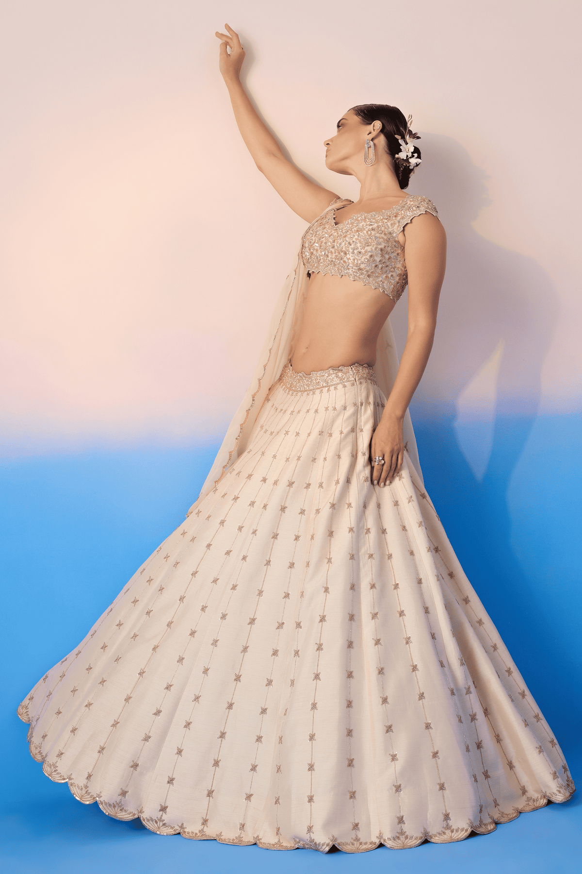 Beige Lehenga Set