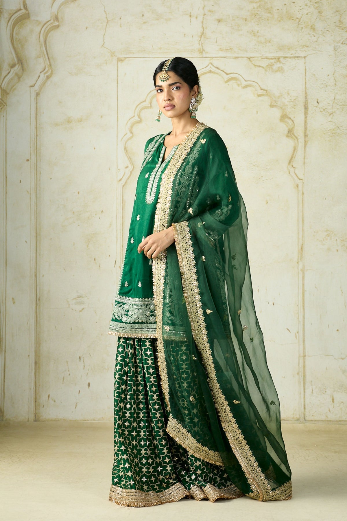Green Mumtaz Sharara Set