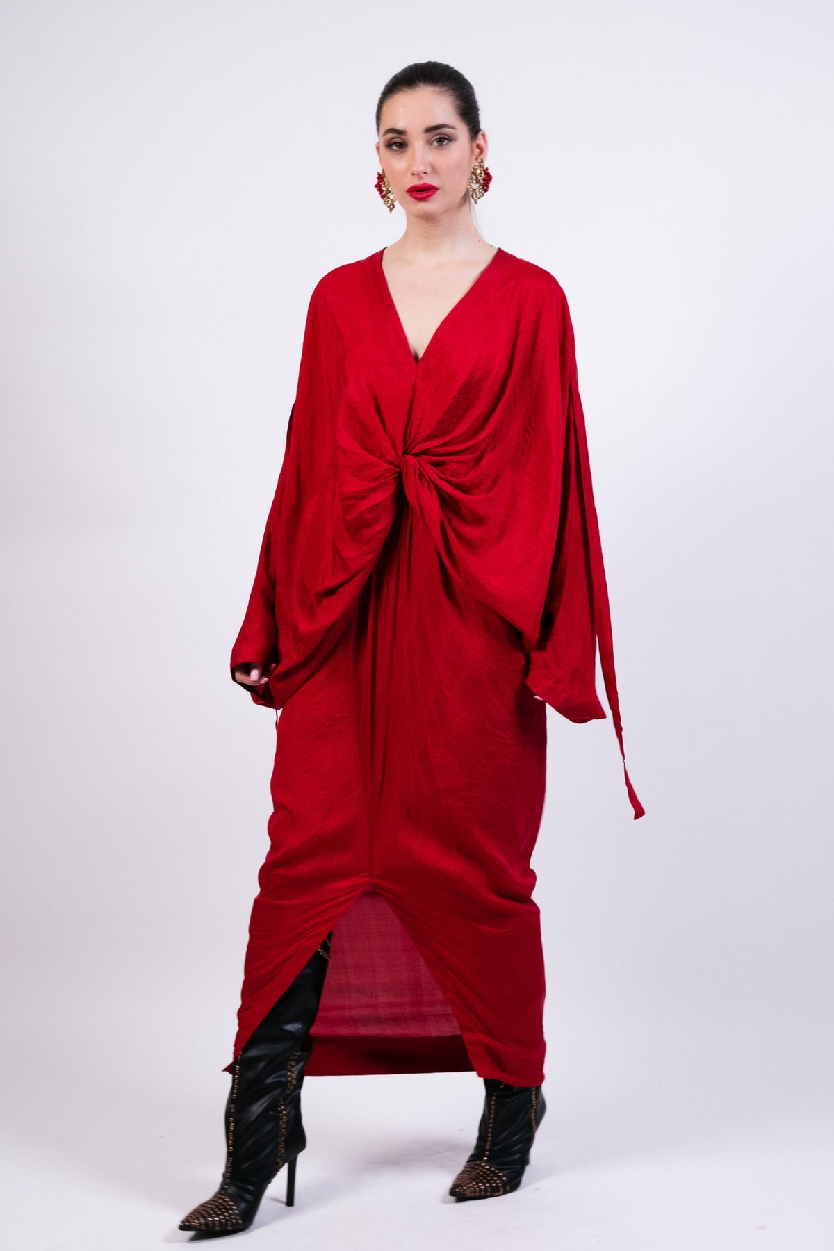 Coin Embroidery Red Kaftan