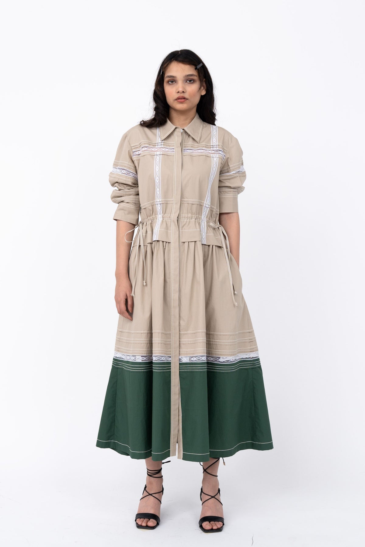 Channel Dress in Beige