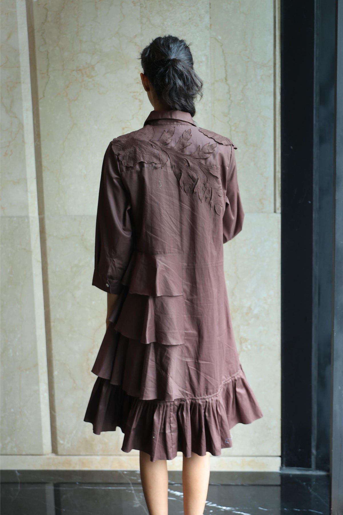 Poppy Mirage Flare Brown Dress