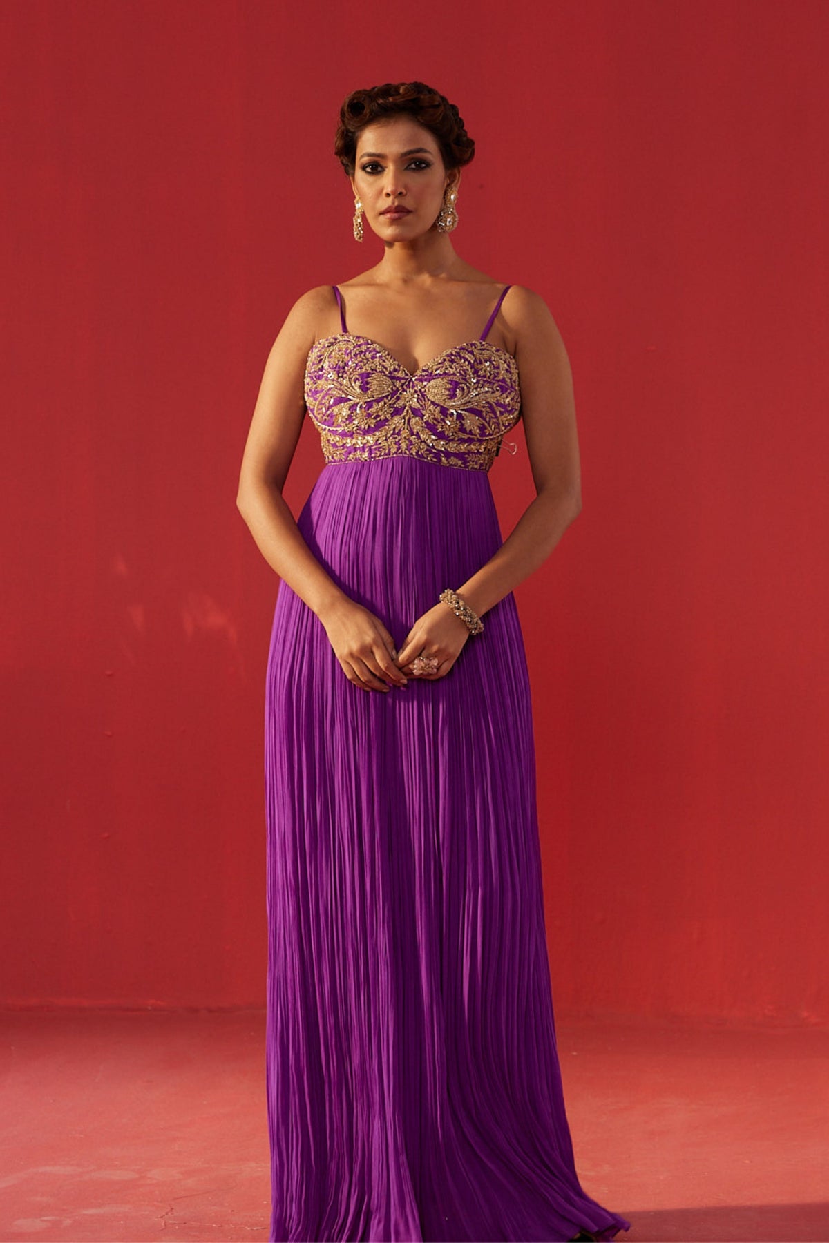 Purple Embroidered Anarkali