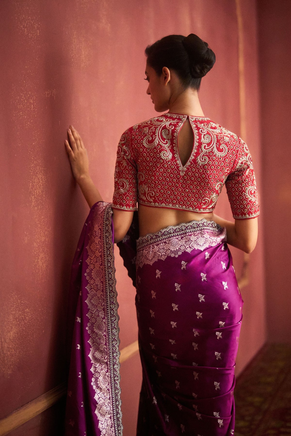 Banarasi Purple  Saree Set