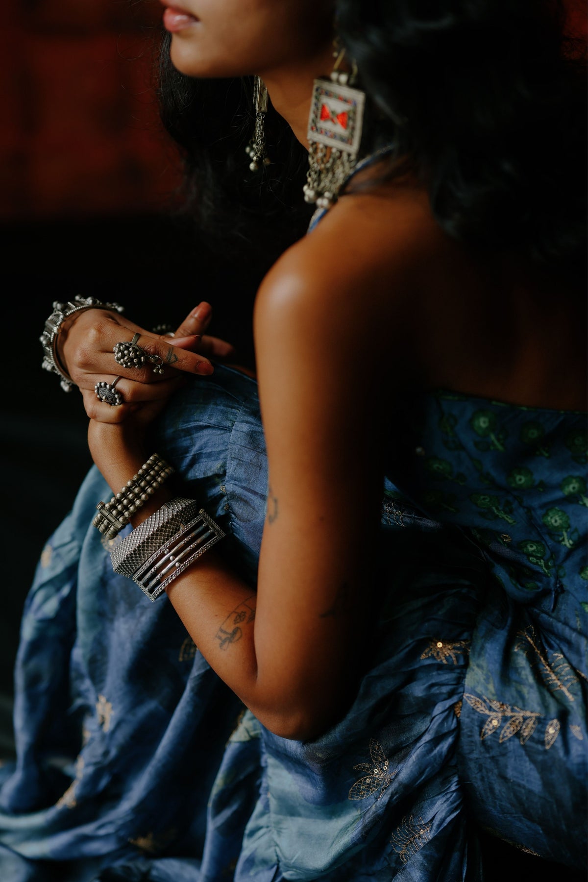 Indigo Sharara Set