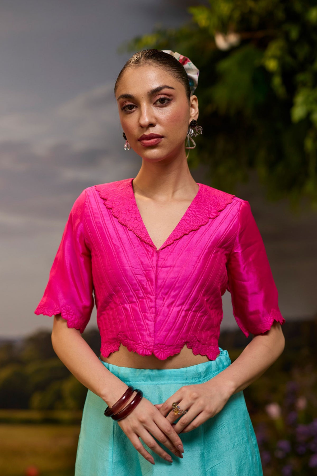 Cloudbloom Quilted Pink Blouse
