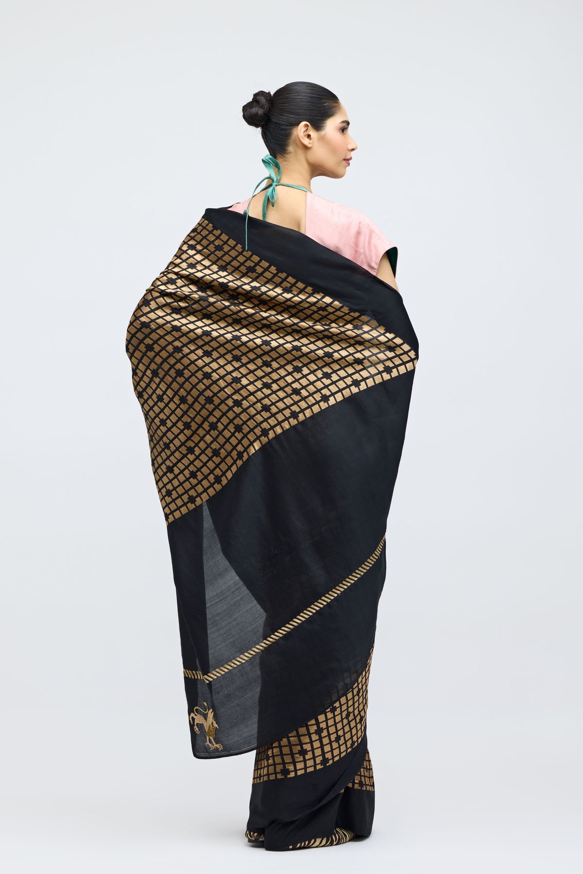 Sabina Black Brocade Silk Saree