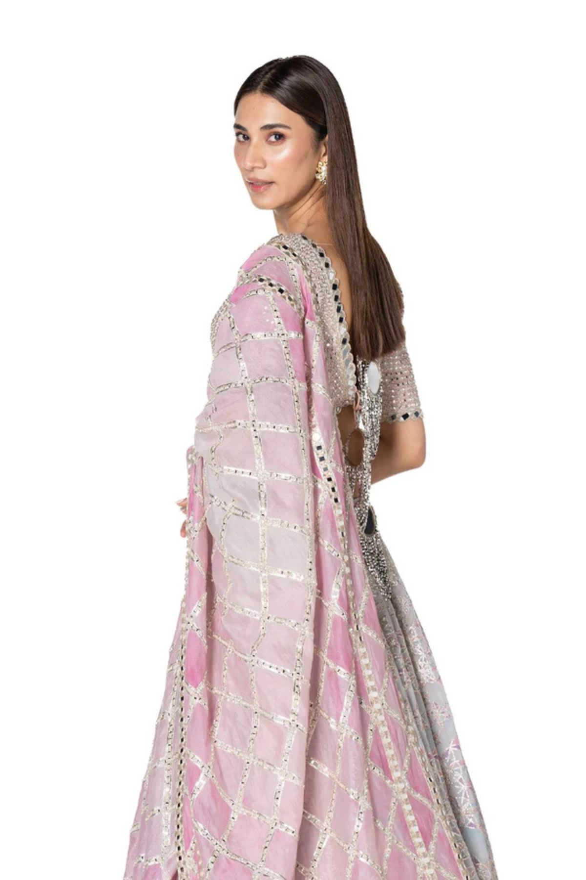 Printed Pink Gotta Lehenga Set