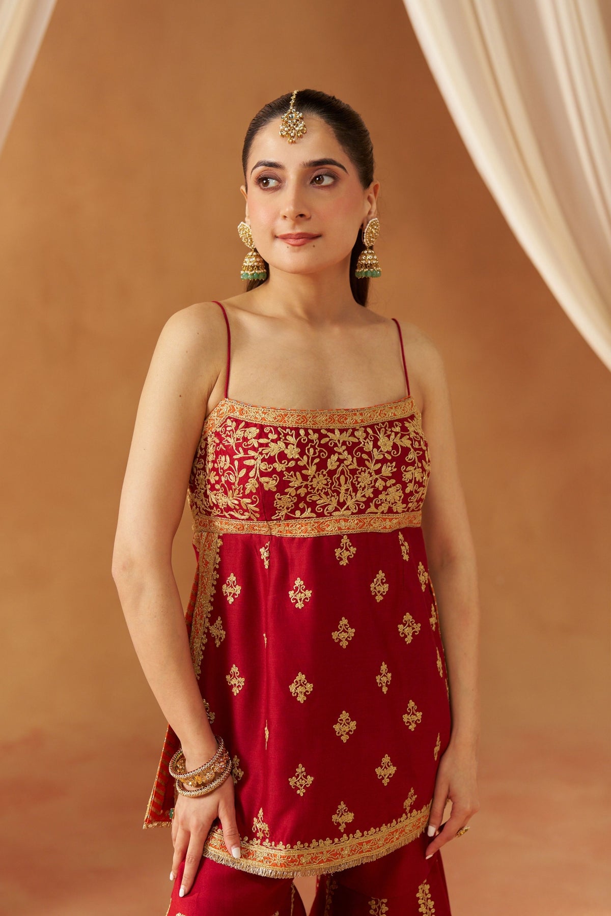 Najma Deep Red Kurta Set