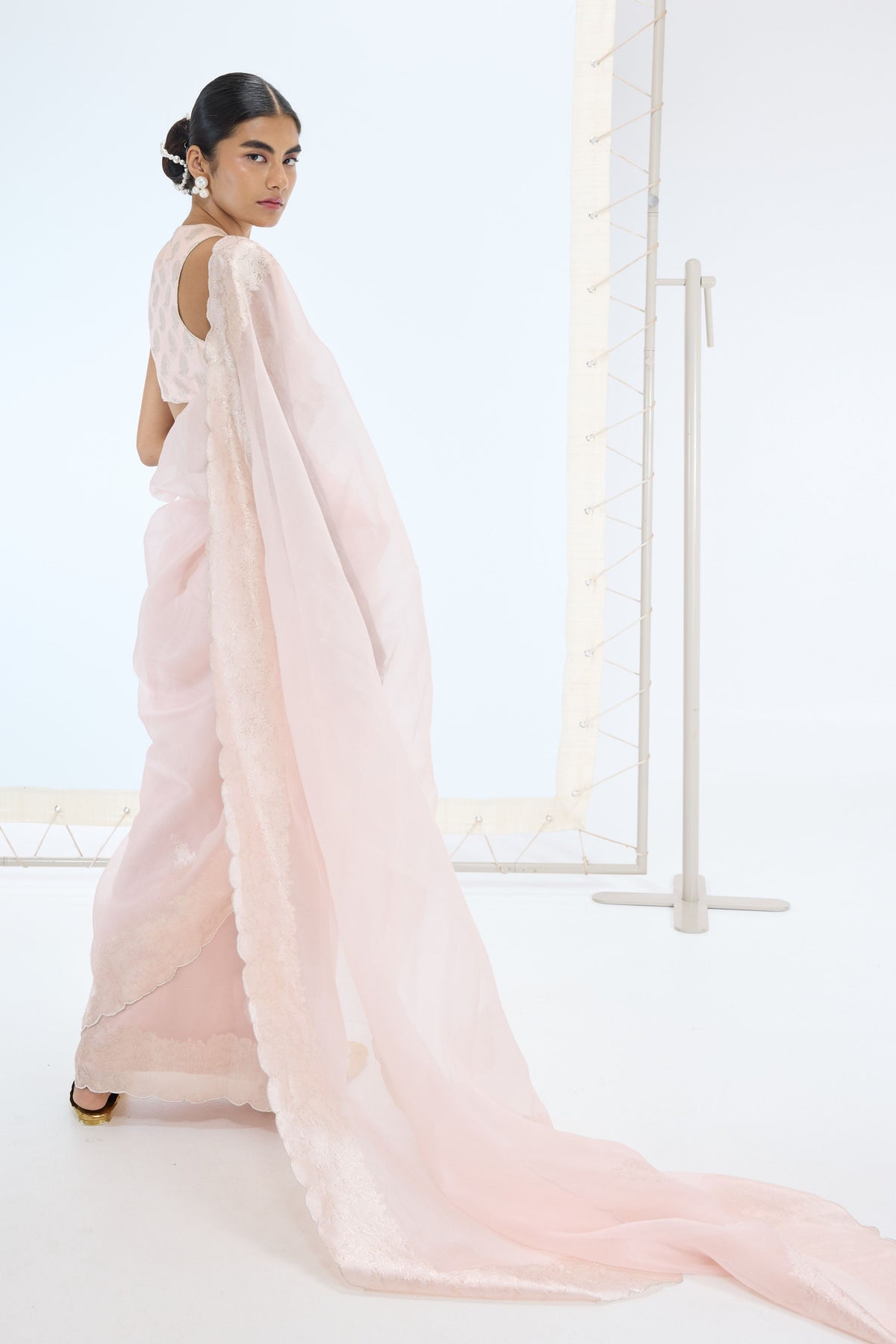 The Ella Saree in Peach