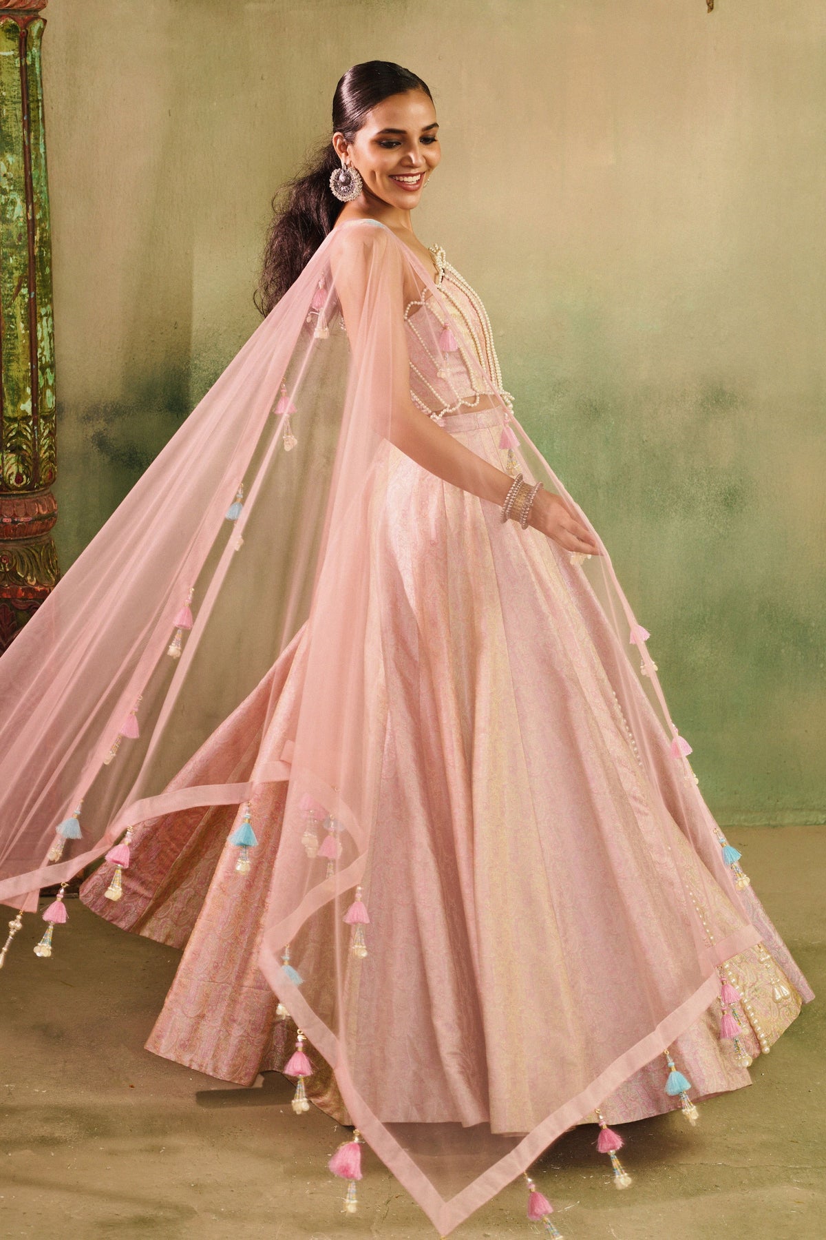 Rose Paisley Lehenga Set