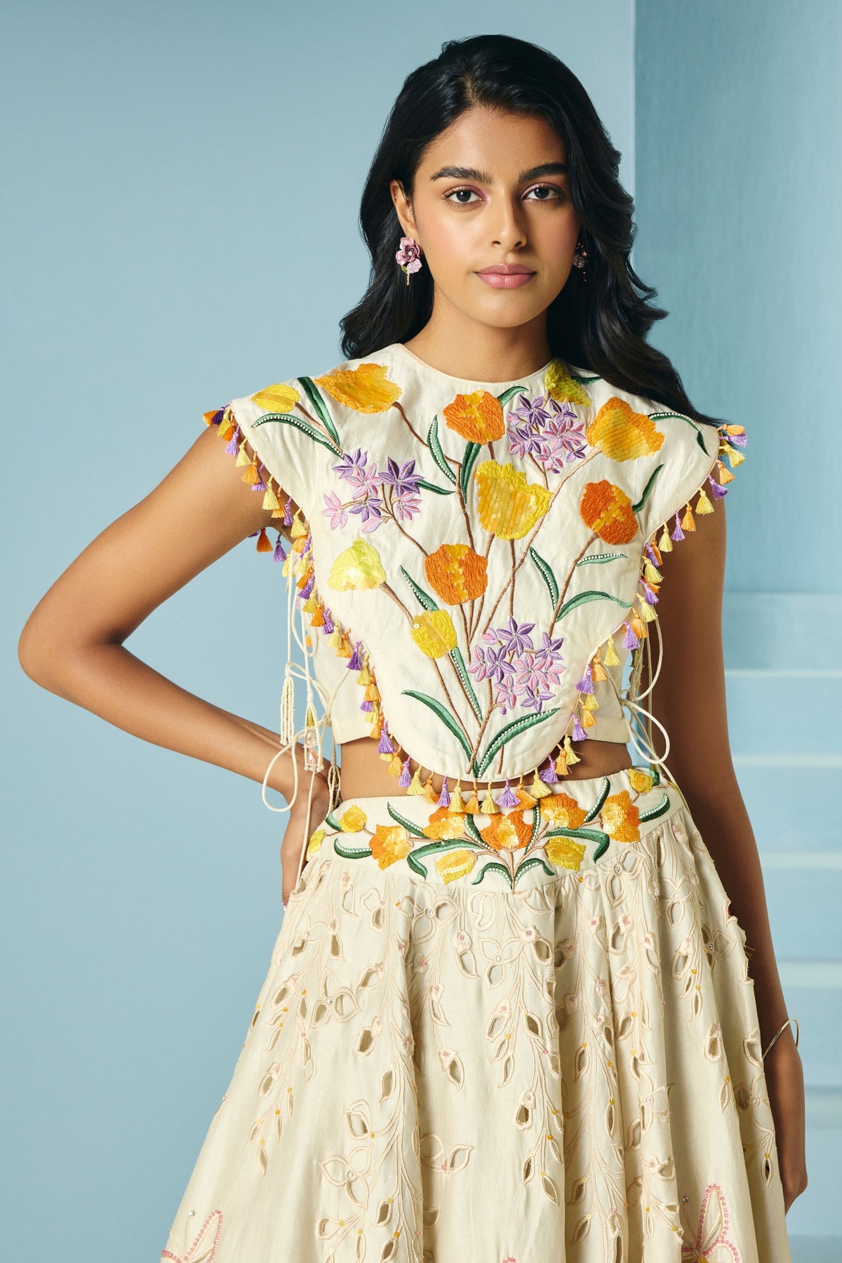 Ivory Tulip Cape Top