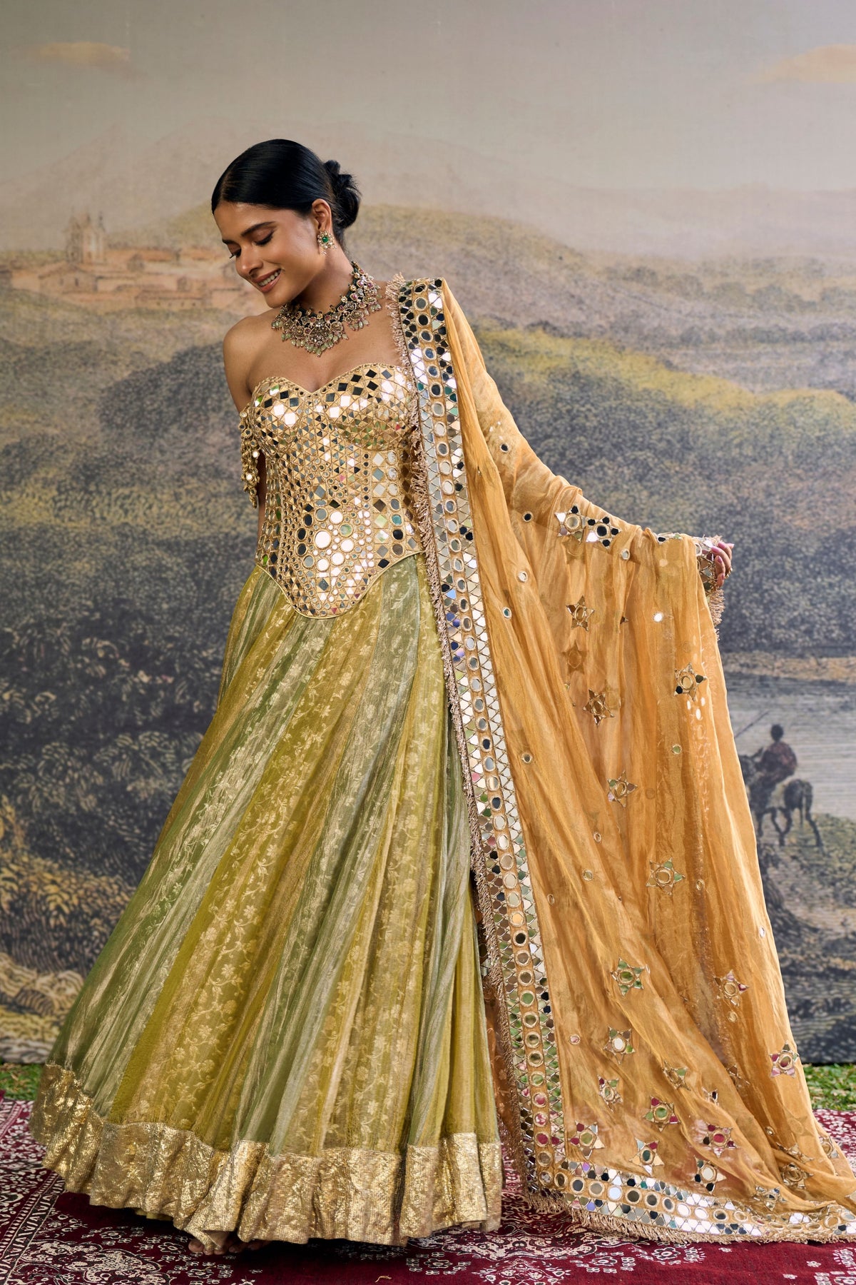 Hiranya Mirror Lehenga Set