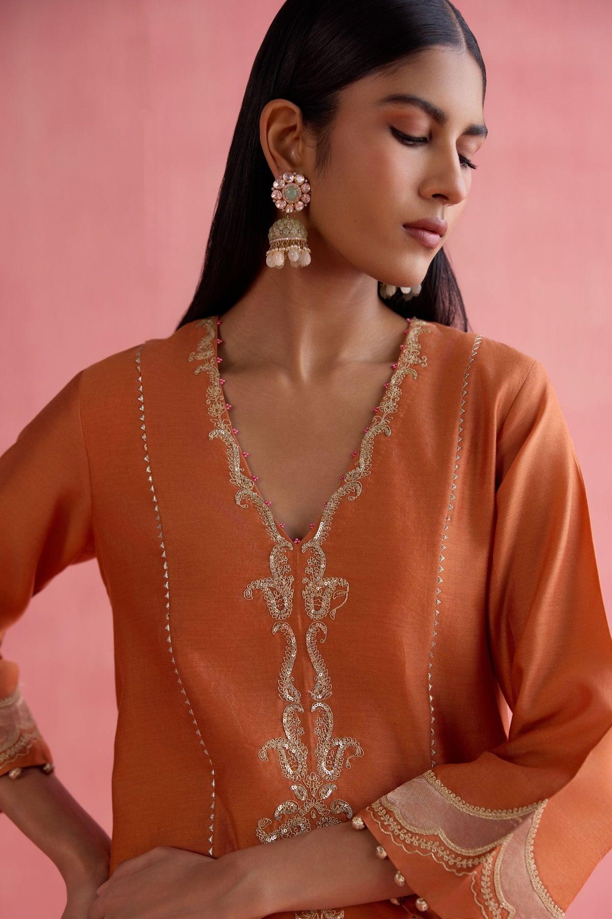 Rumi Orange Kurta Set