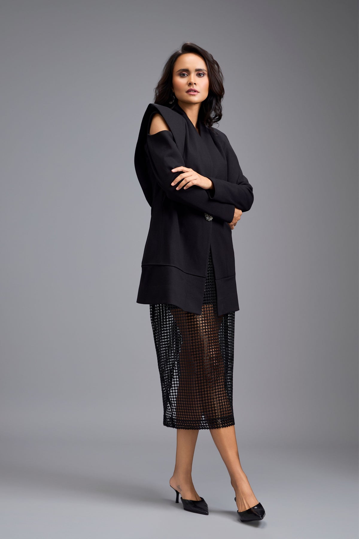 Cold Shoulder Blazer