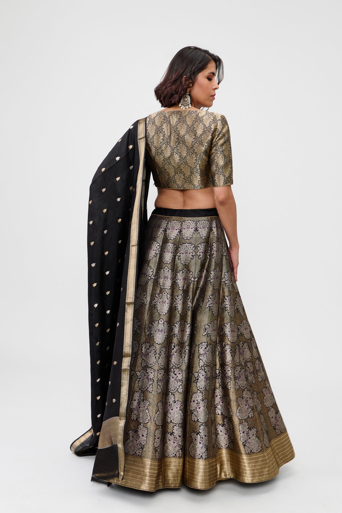 Black Gulhar Lehenga Set