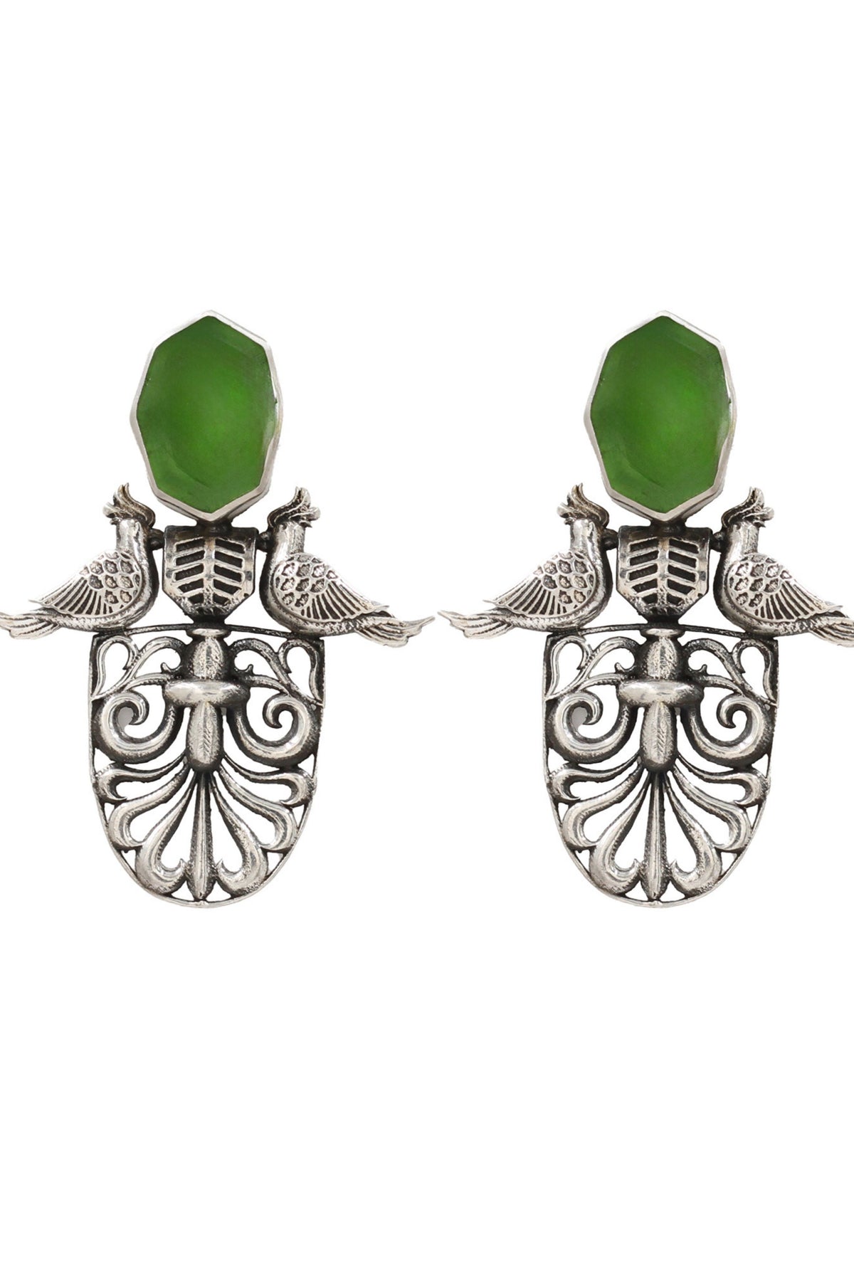 Ornate Silver Handcrafted Studs