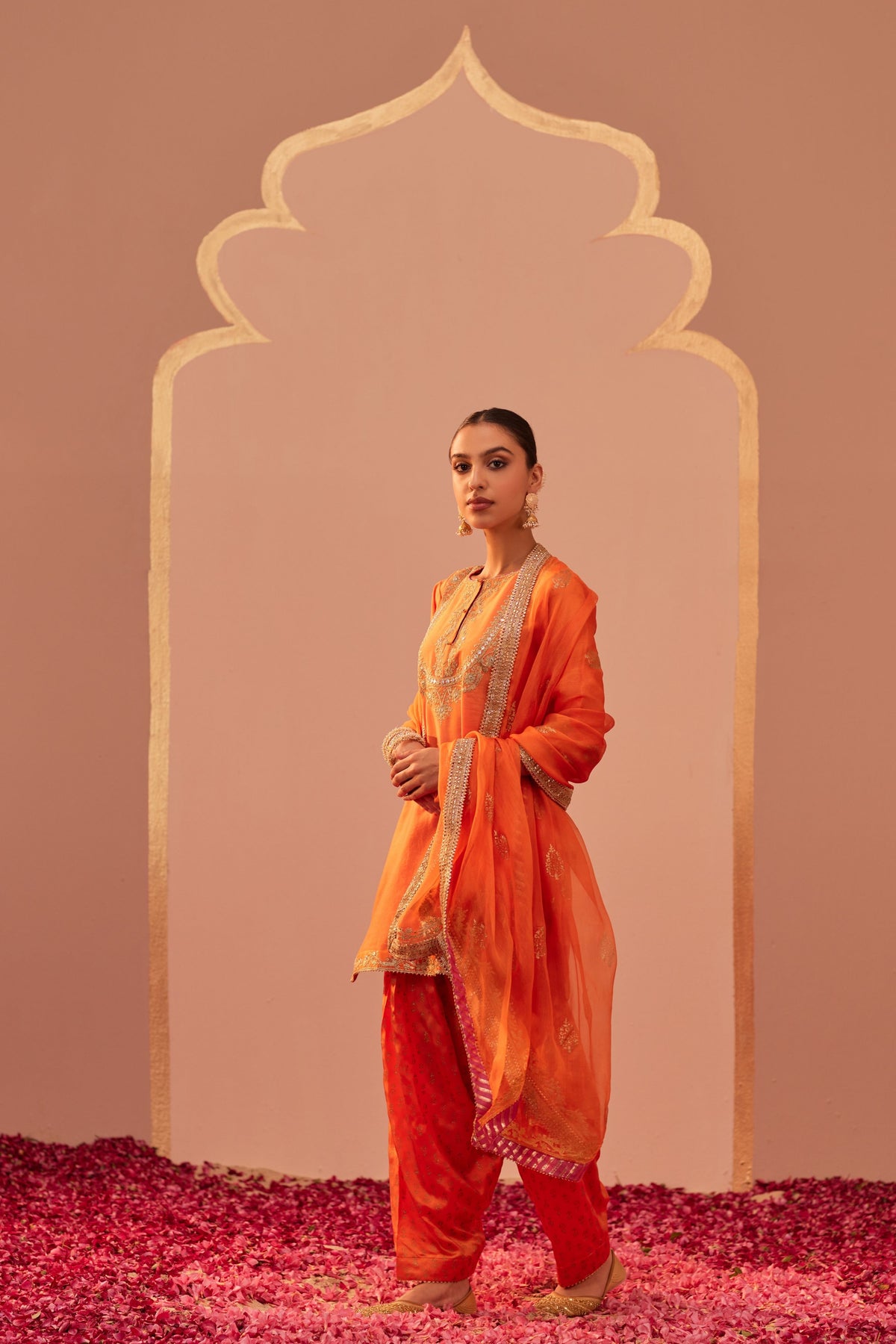 Nafisah Orange Kurta Set