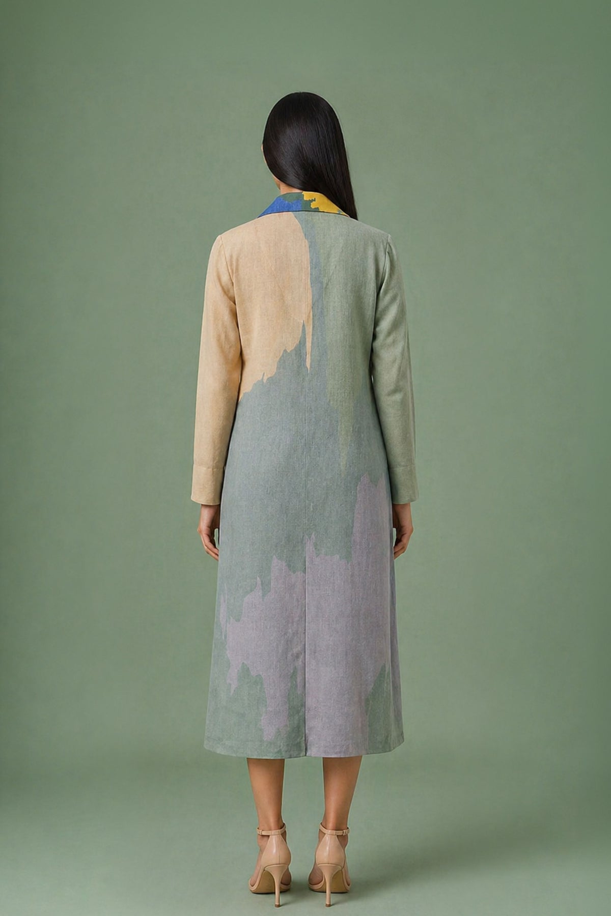 Ikat Long Jacket Dress Set