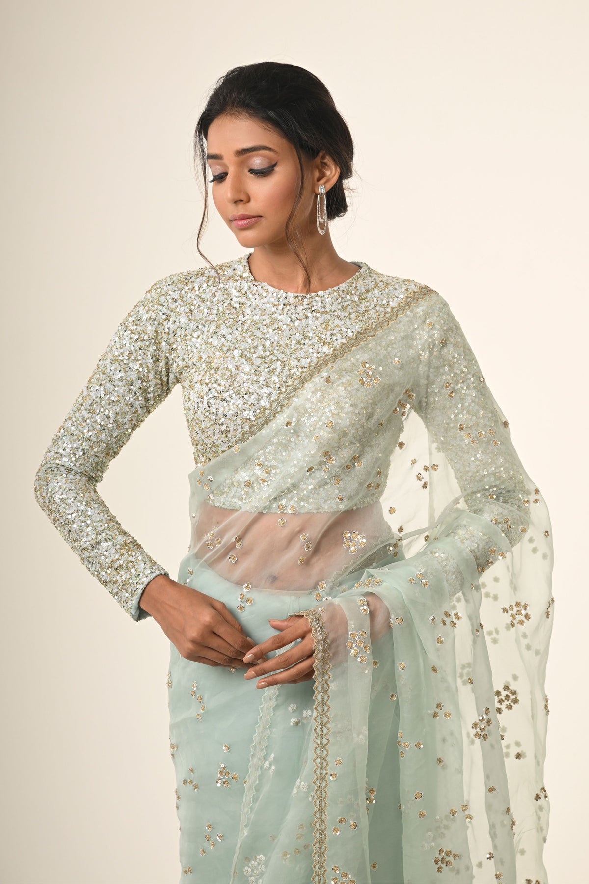 Grace Sequined Saree Set