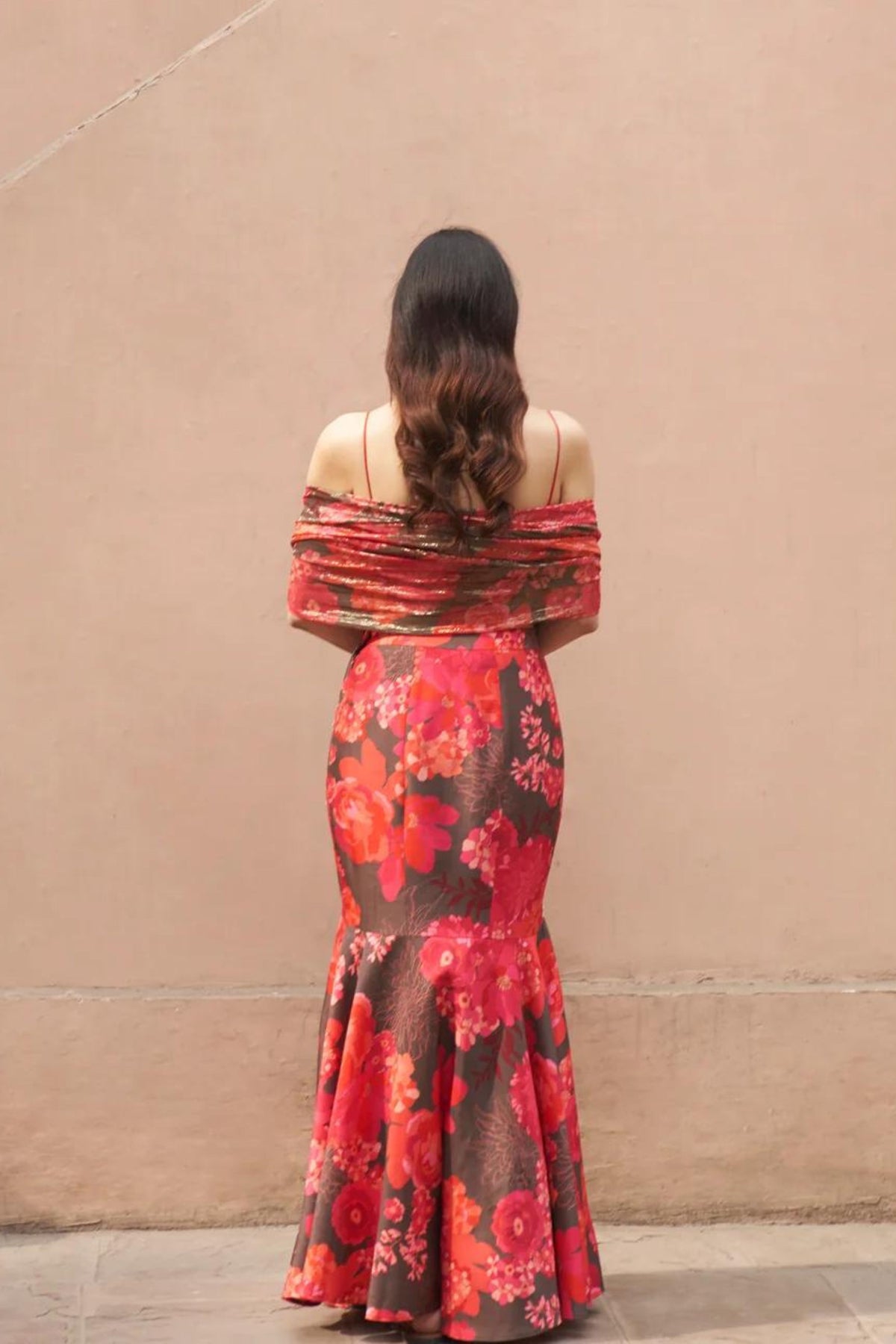 Brown Moroccan Fish Lehenga Set