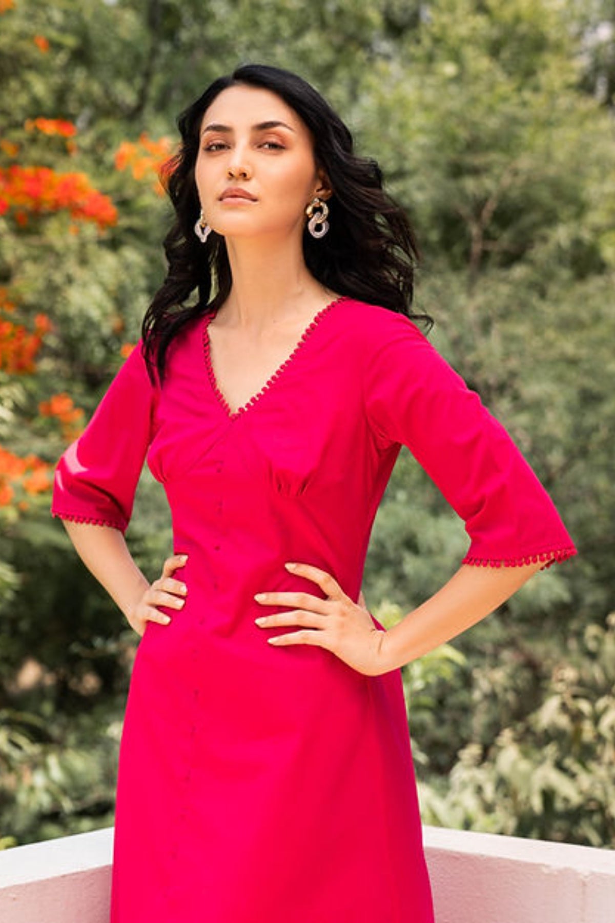 Hot Pink Camelia Dress