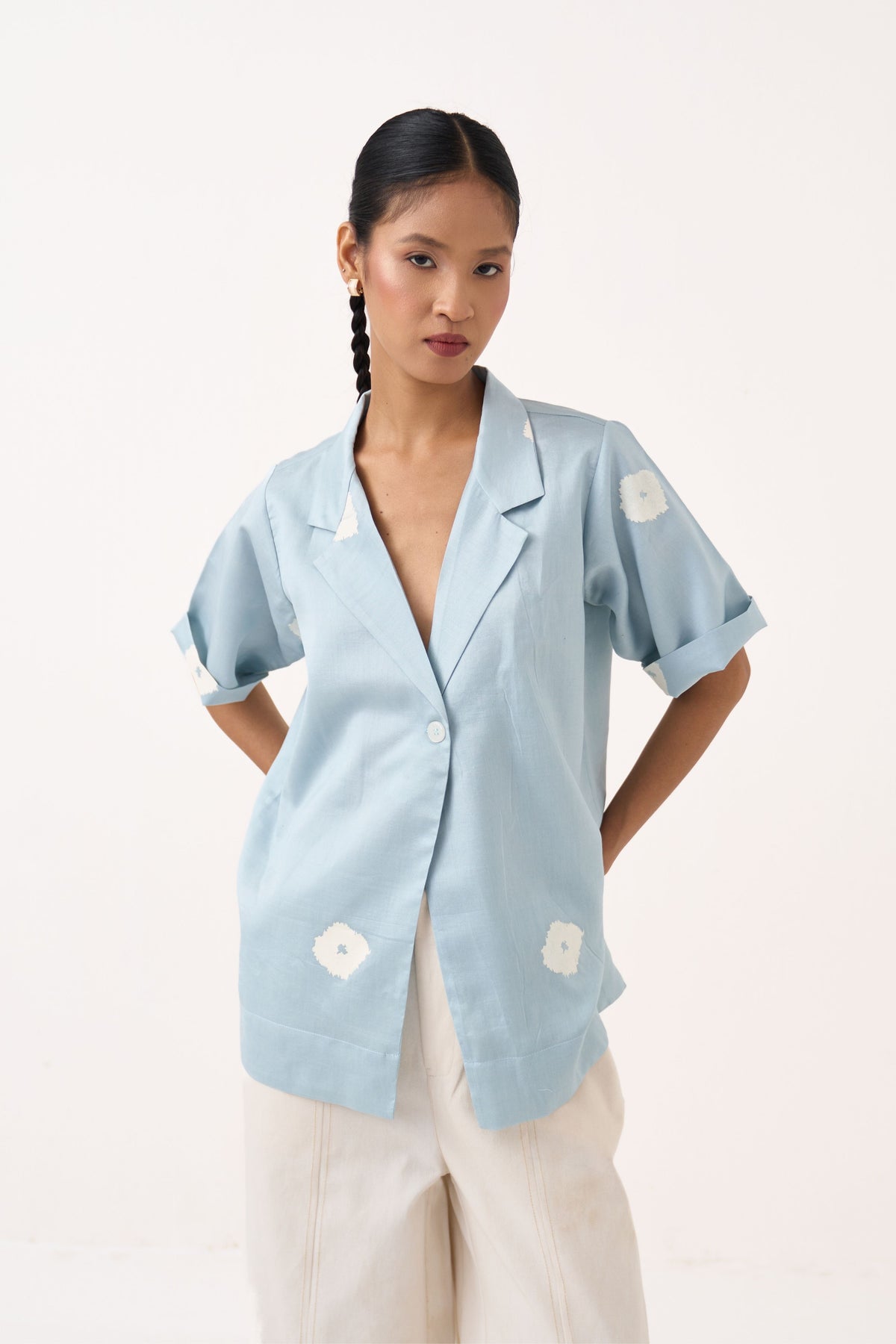 Block Print Blazer Set