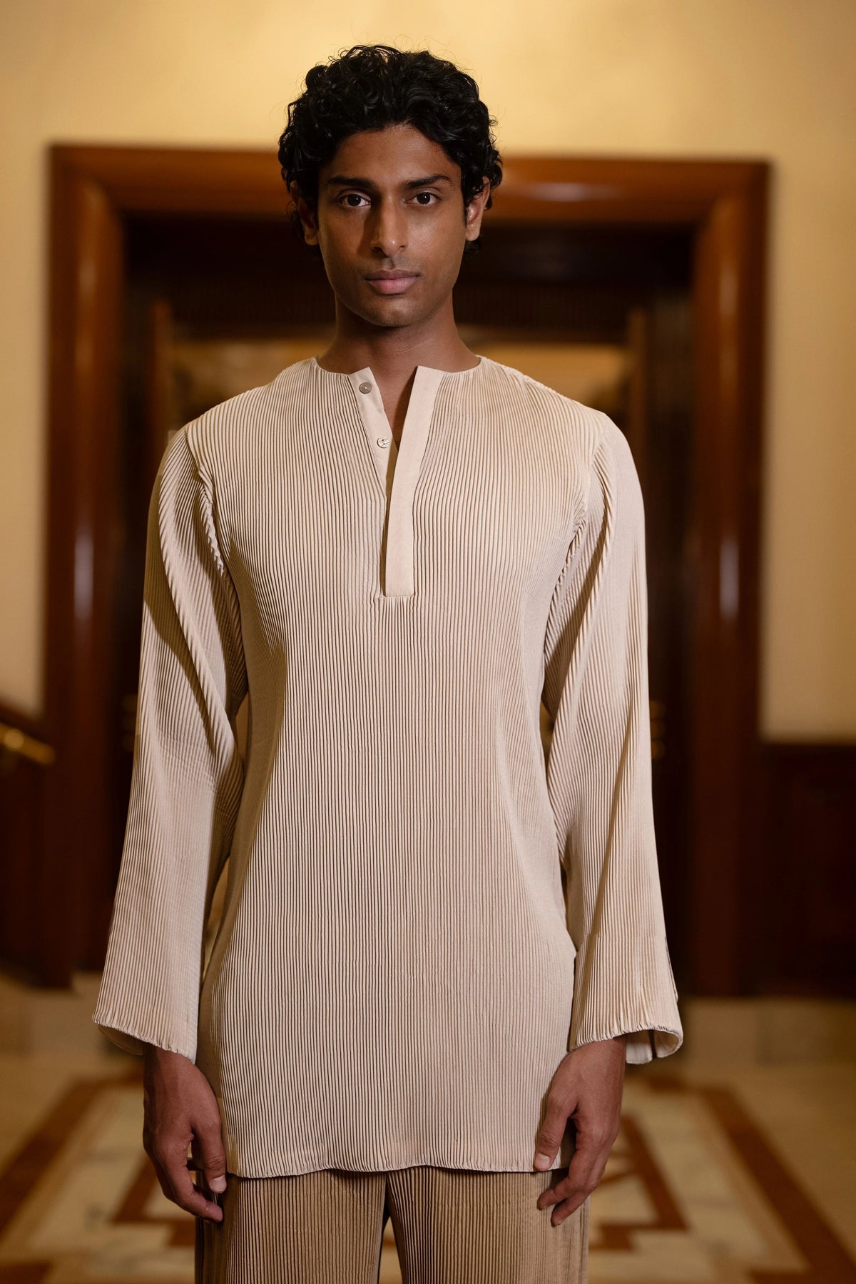 Pleated Bandi Jacket Set
