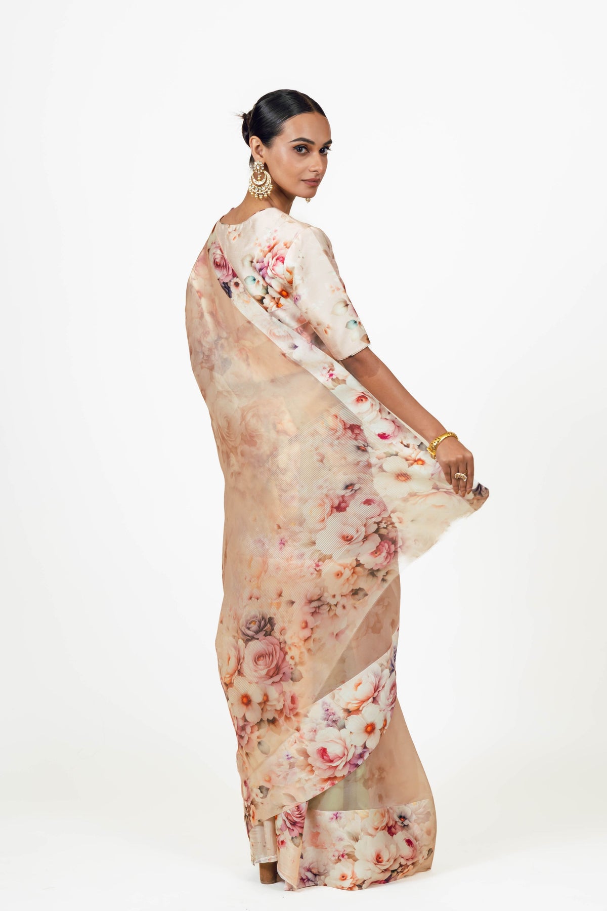 Lina Blossom Pink Organza Saree