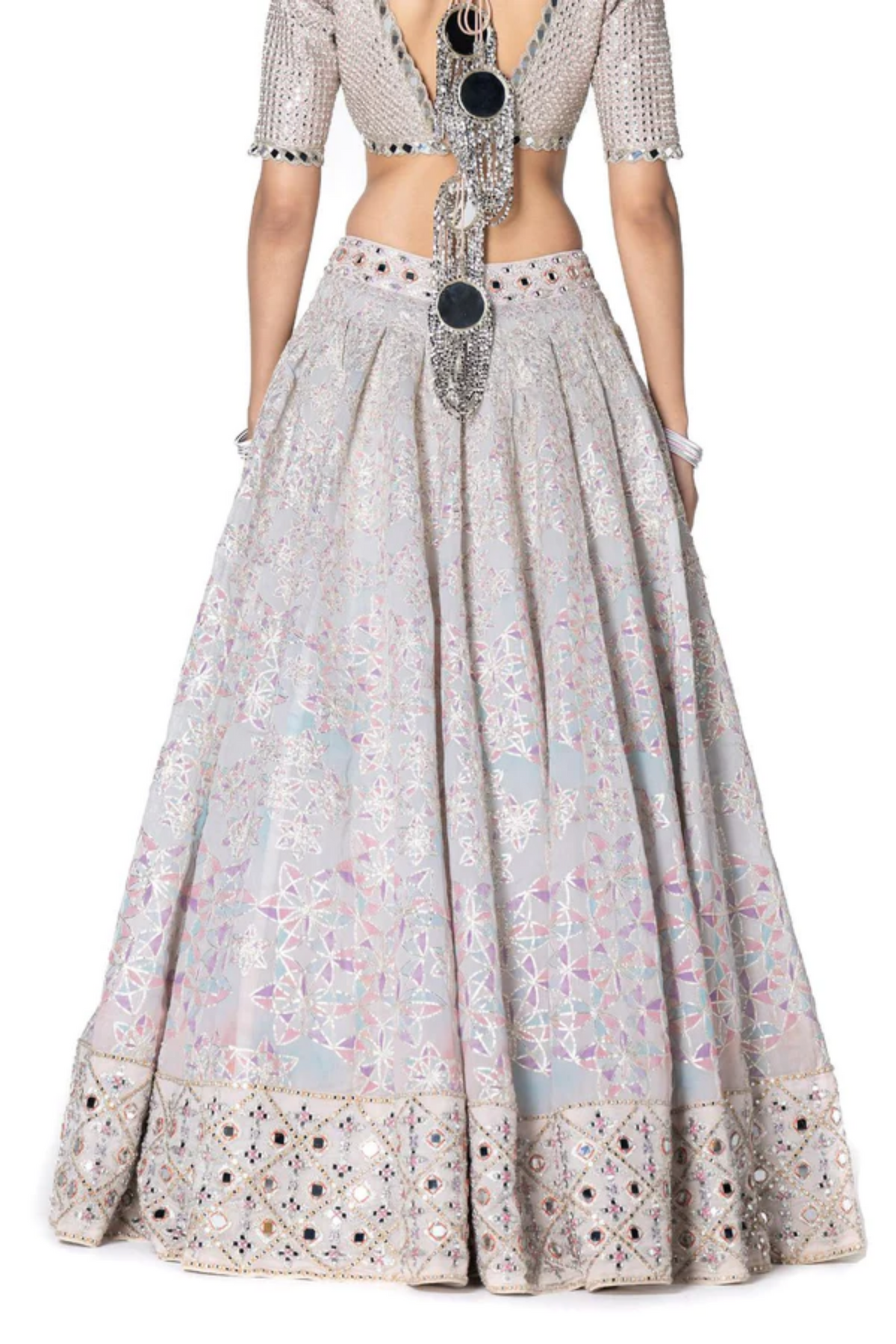 Printed Pink Gotta Lehenga Set