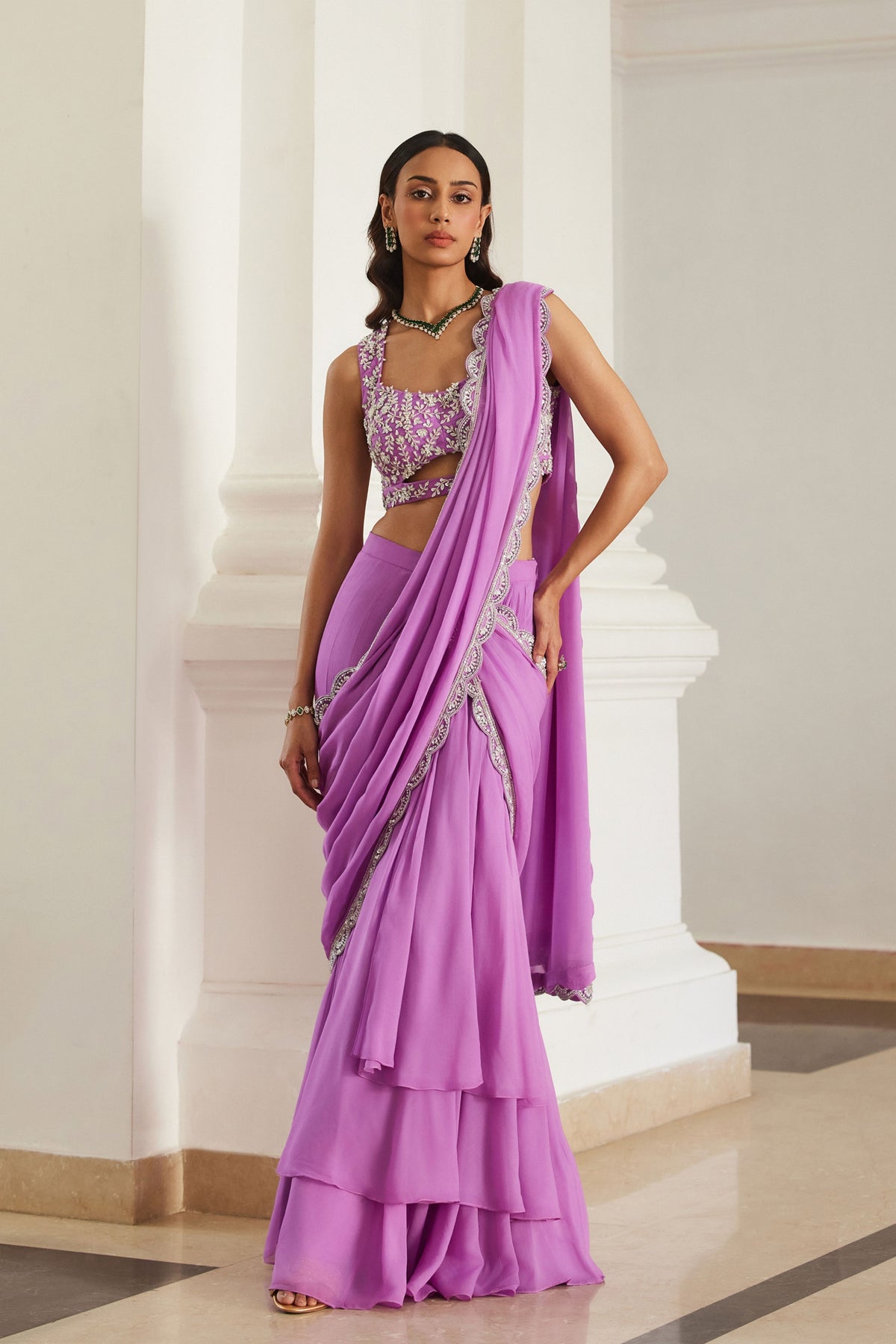 Bubblegum Pink Drape Saree