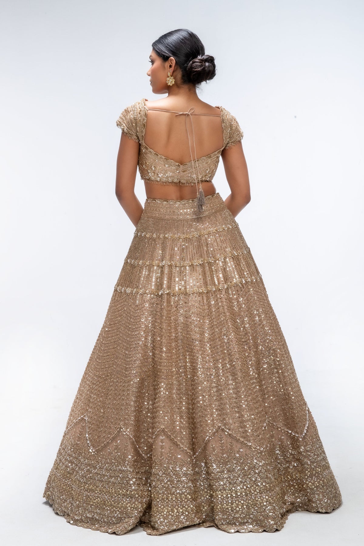 Golden Mirage Crest Lehenga