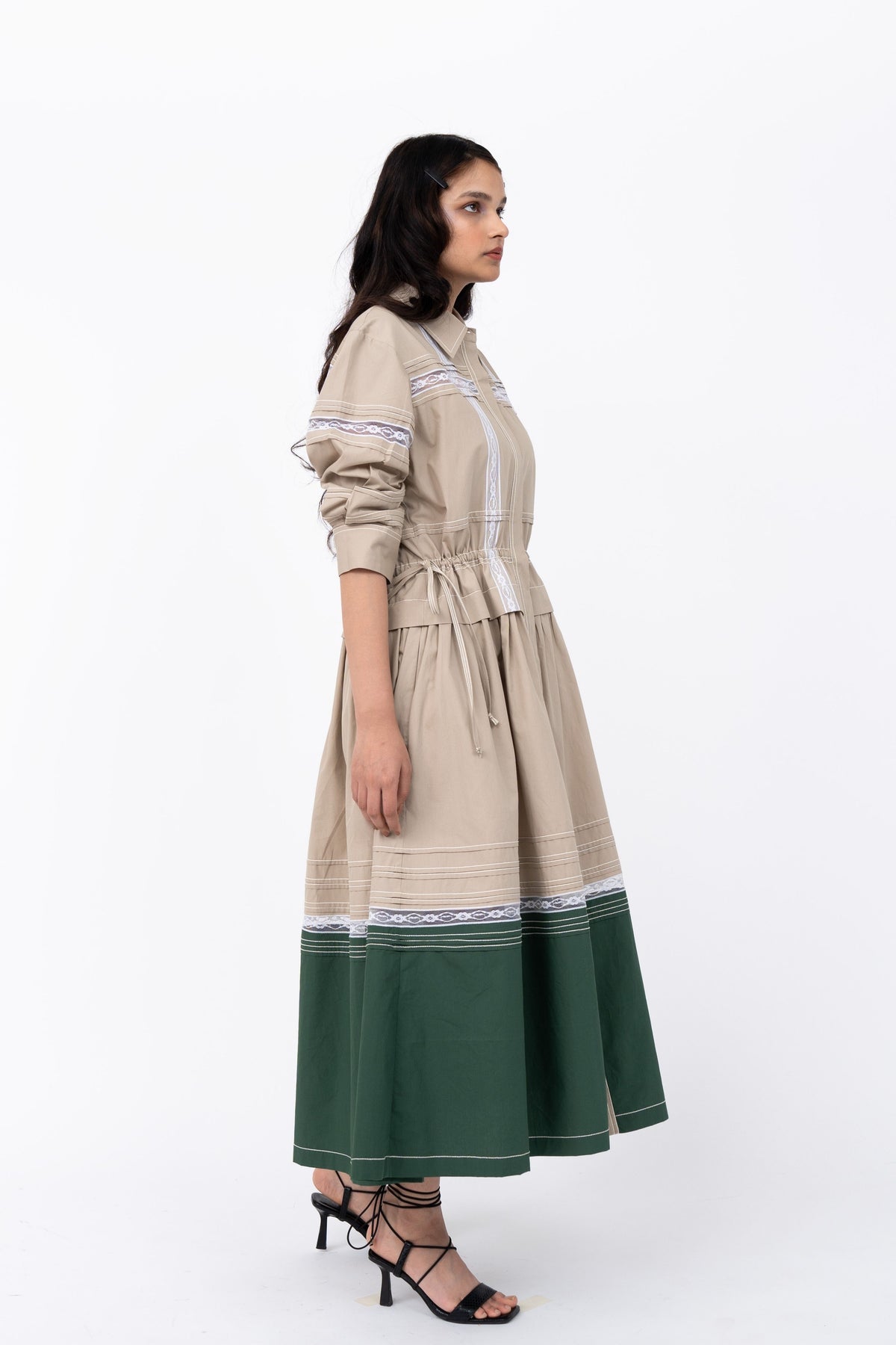 Channel Dress in Beige