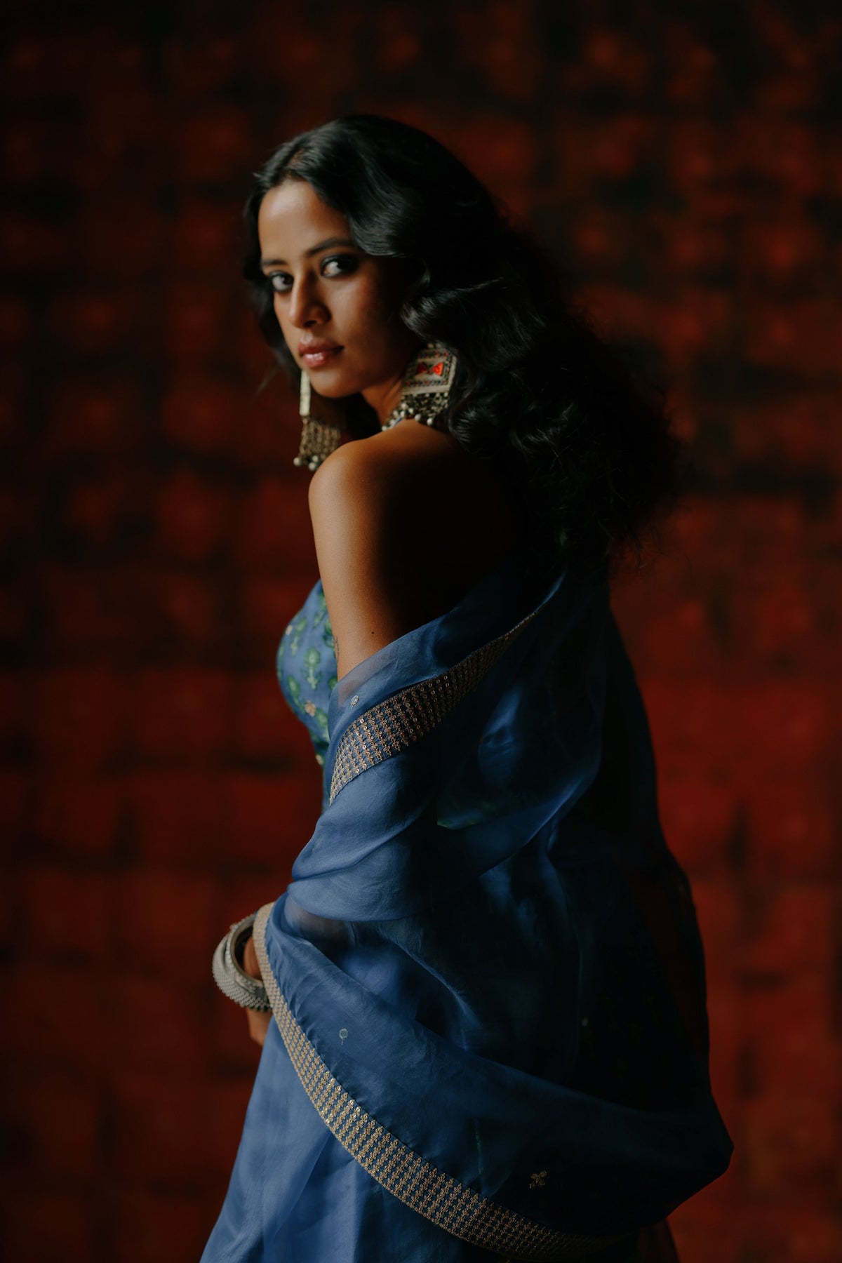 Indigo Sharara Set
