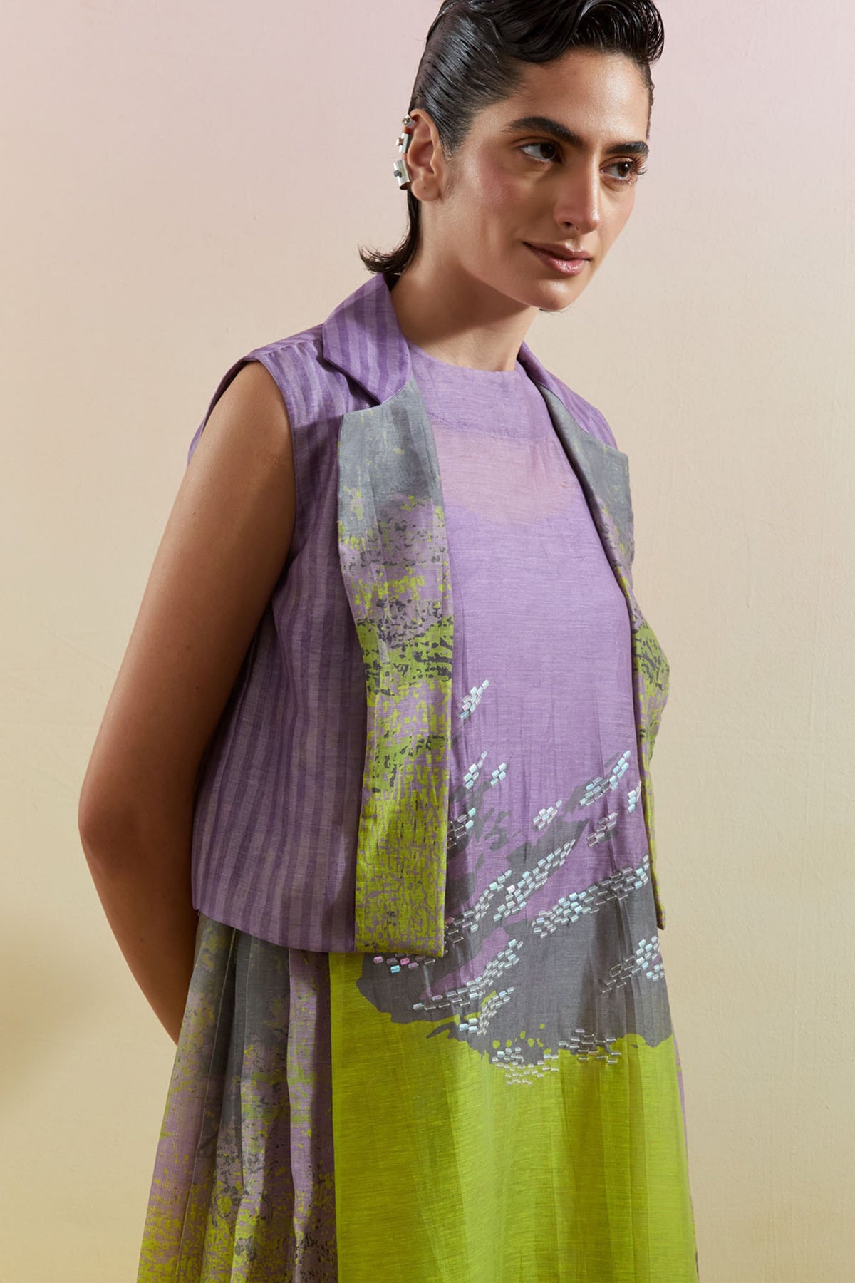 Gliss Lilac & Neon Tunic Set