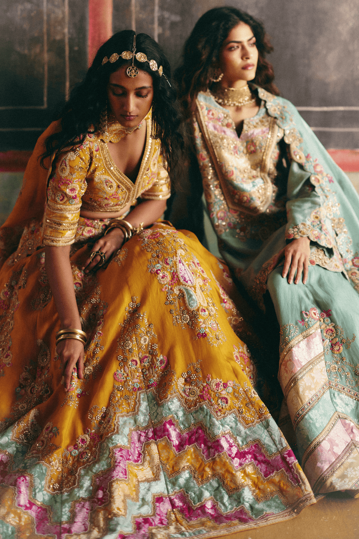 Mustard Lehenga Set