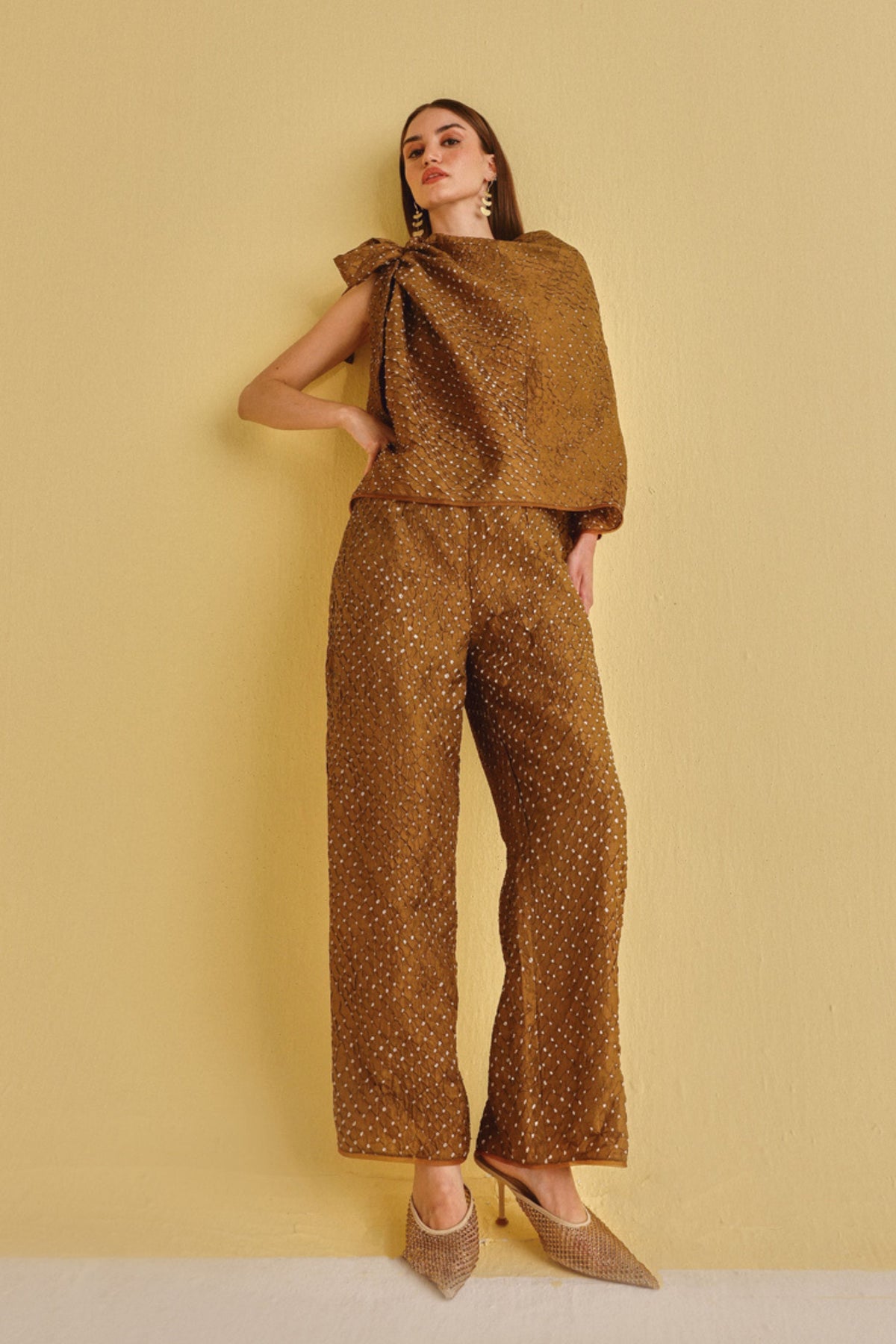 Mocha Bandhani Pants