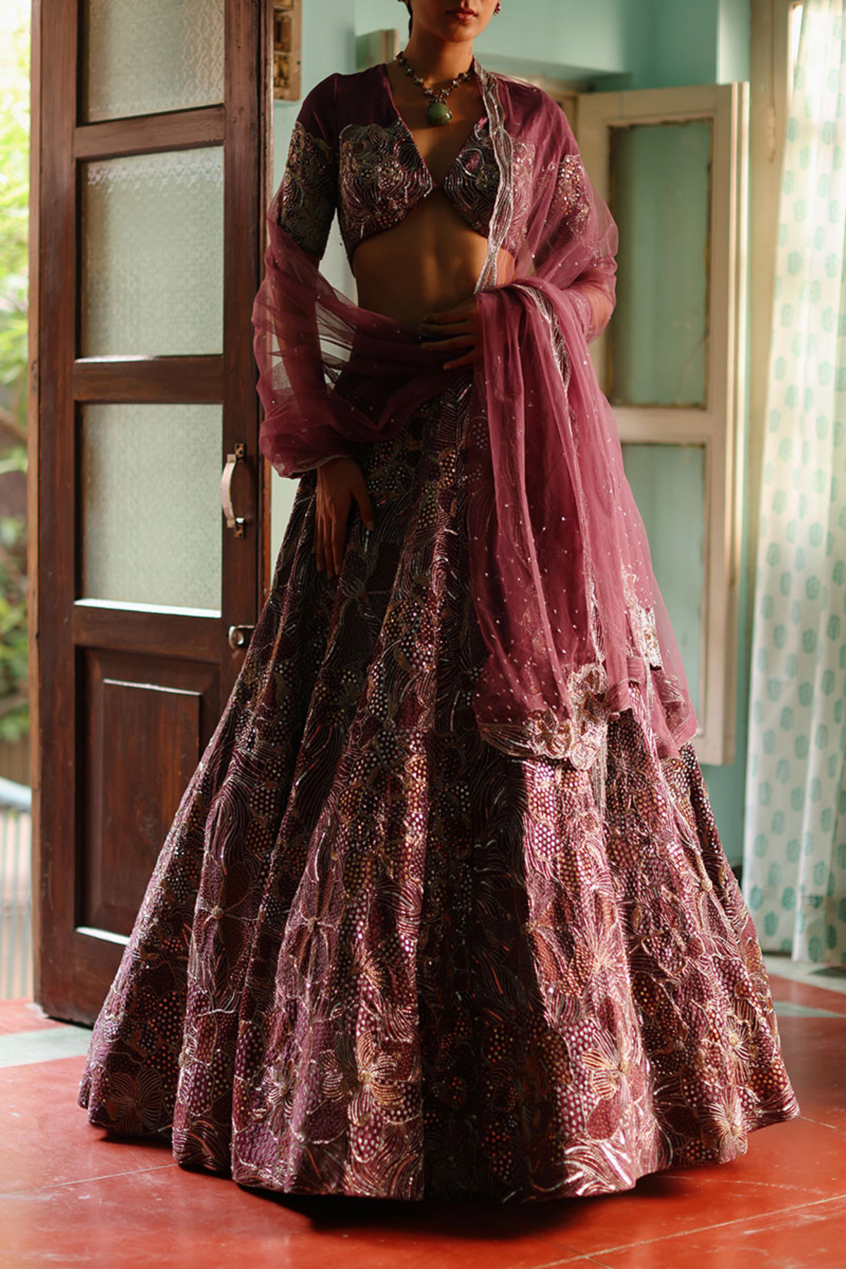 Floral Foliage Lehenga Set