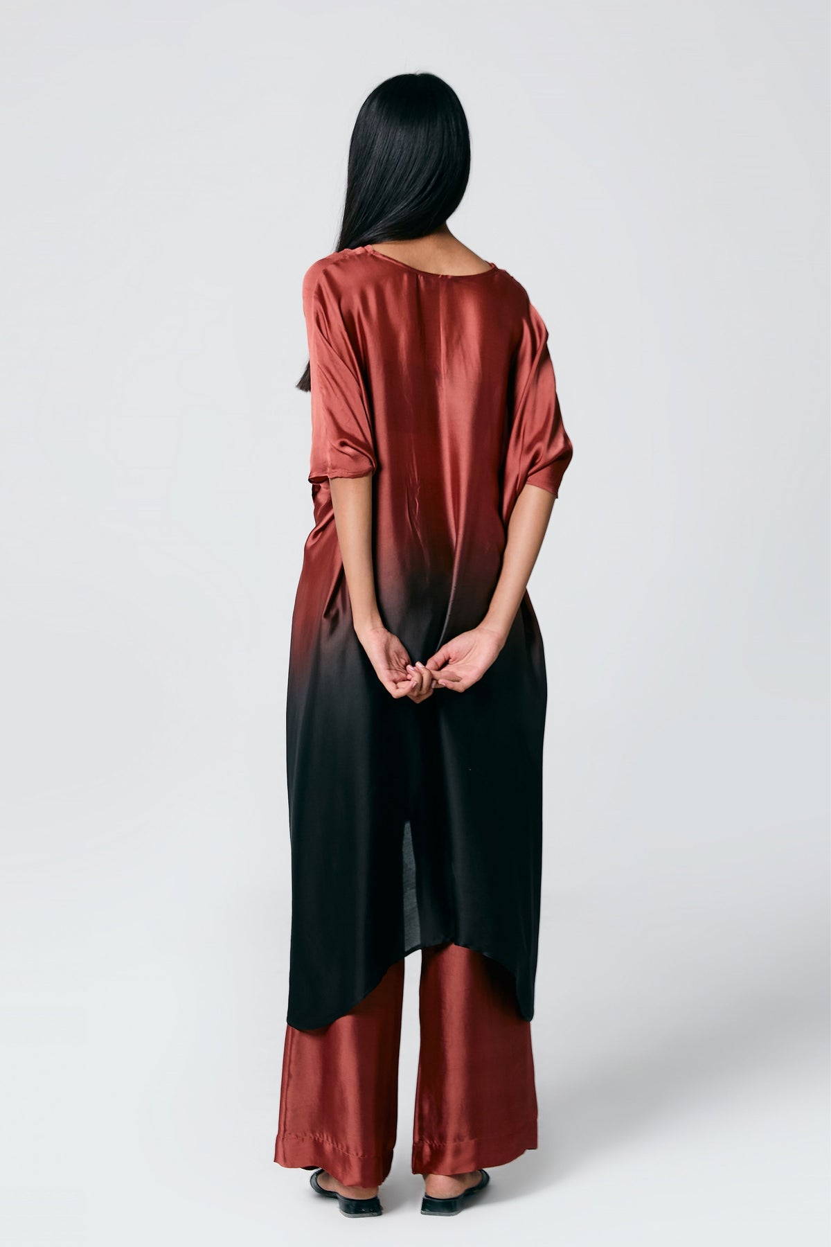 Ombre Brown Front Stitch Co-ord Set