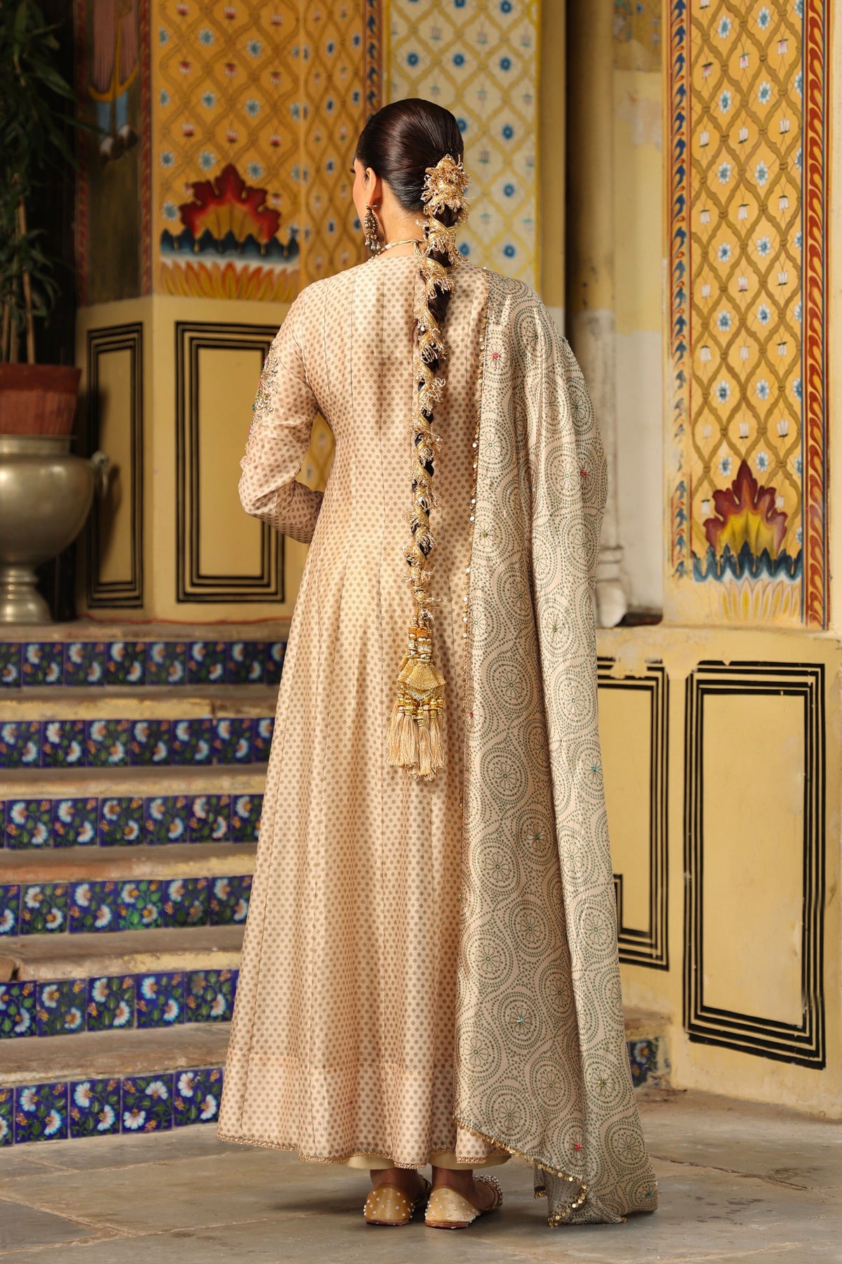 Ahista Ivory Angrakha Kalidar Set