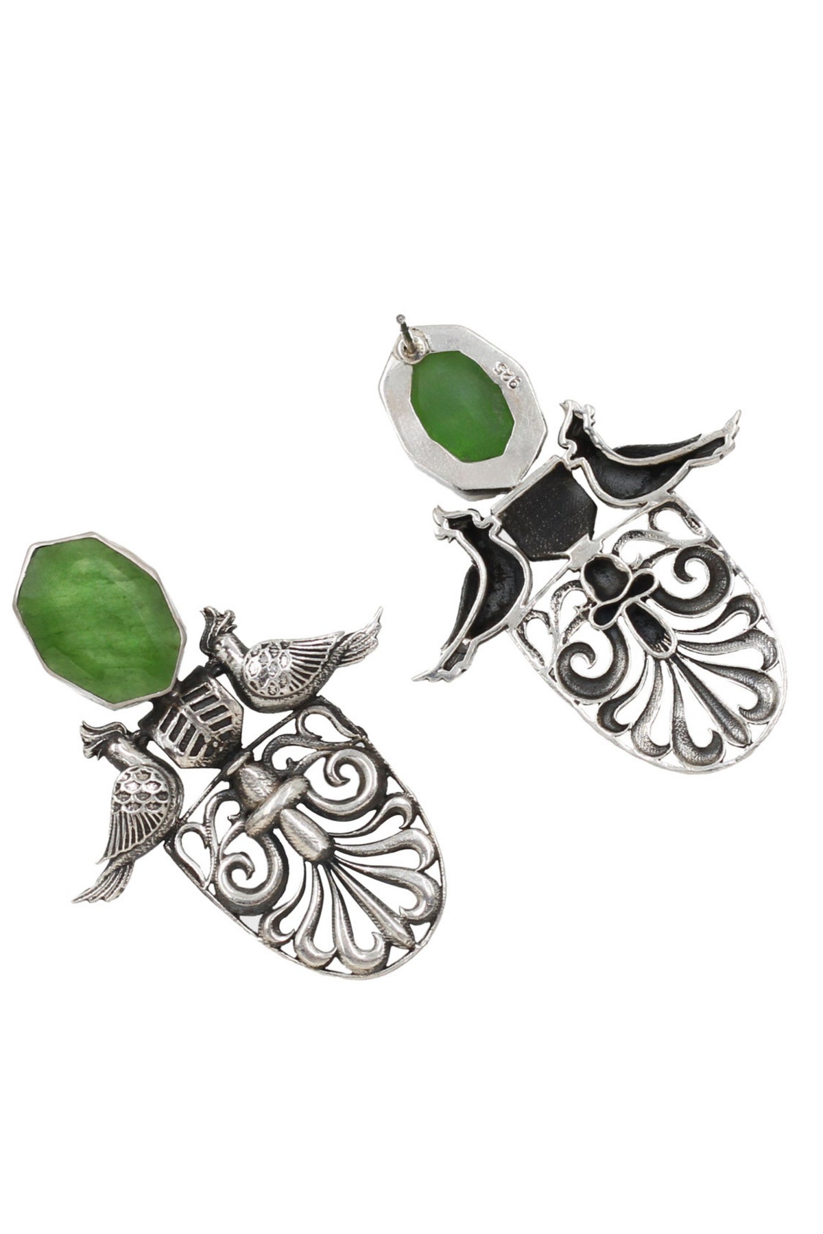 Ornate Silver Handcrafted Studs