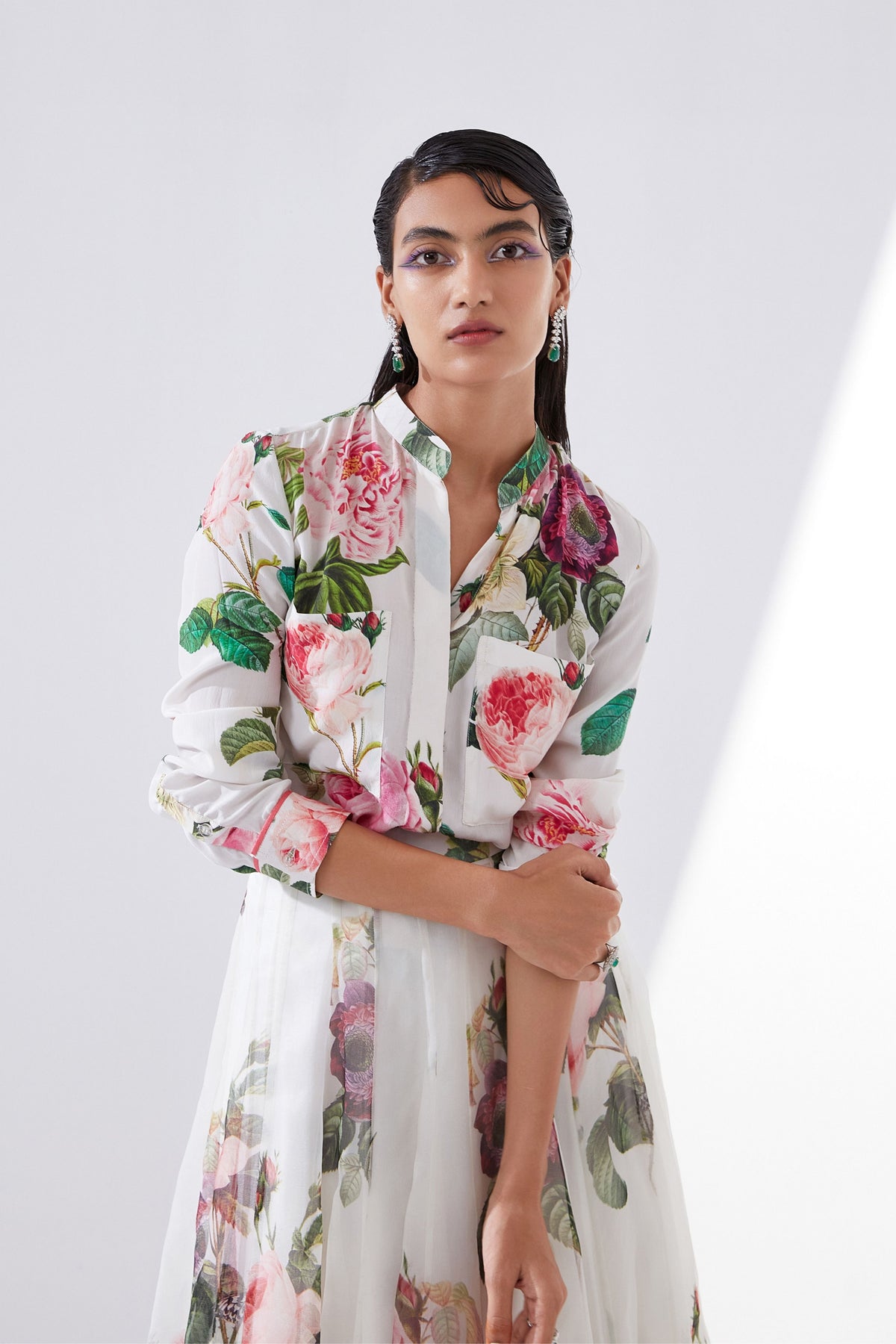 Aster Floral Lehenga and Shirt