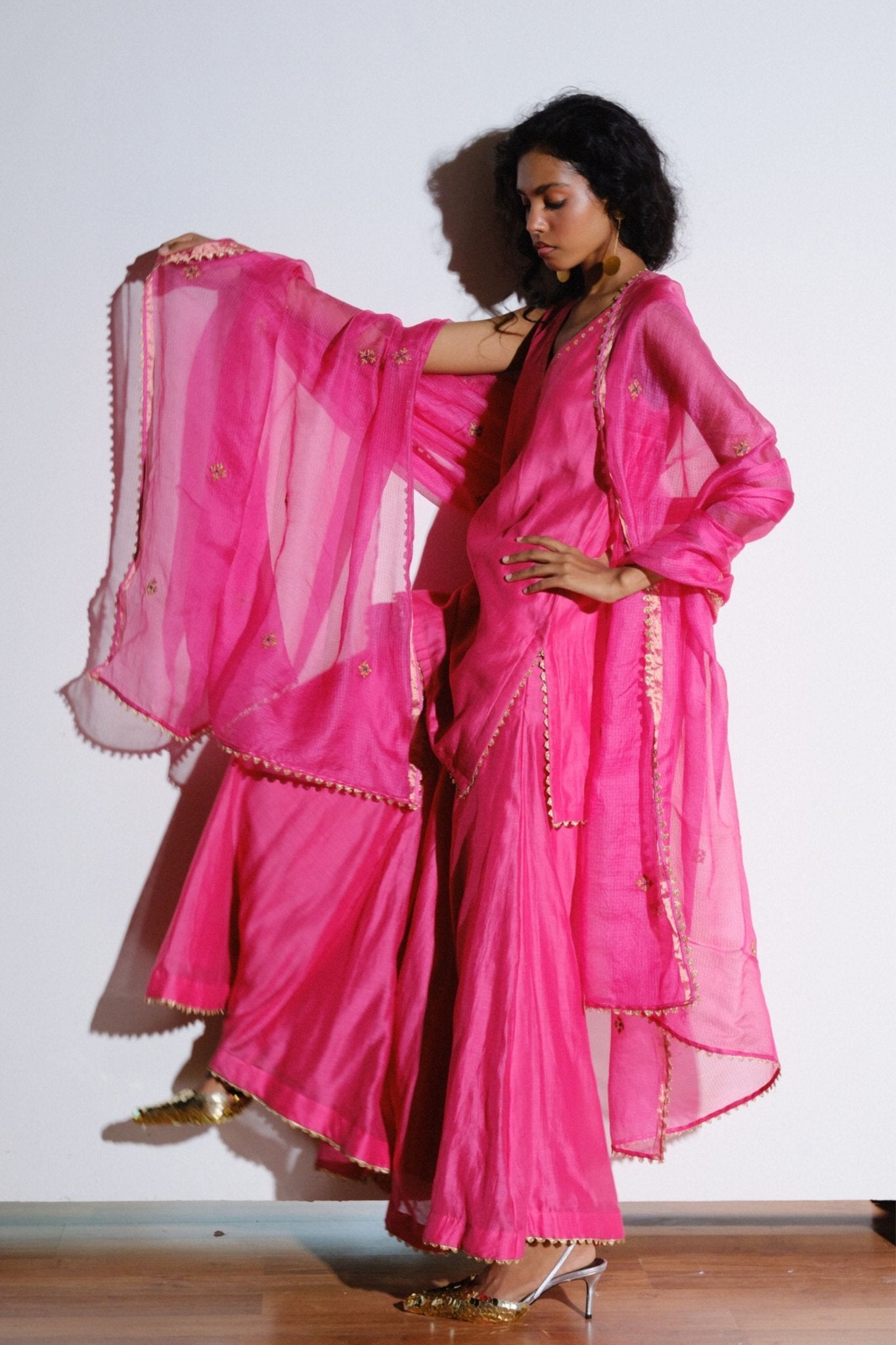 Rani Pink Dupatta - Khara Kapas - Elahe