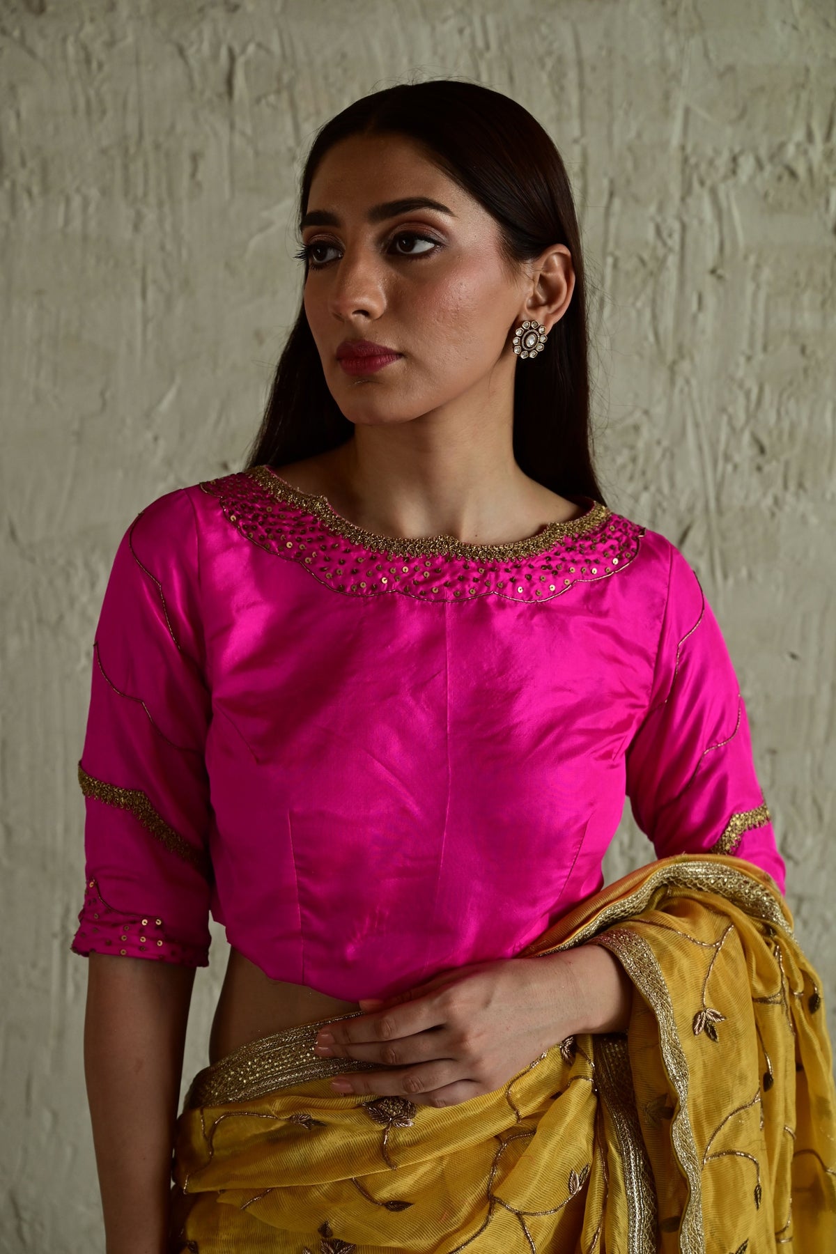 Golden Yellow Bel Saree